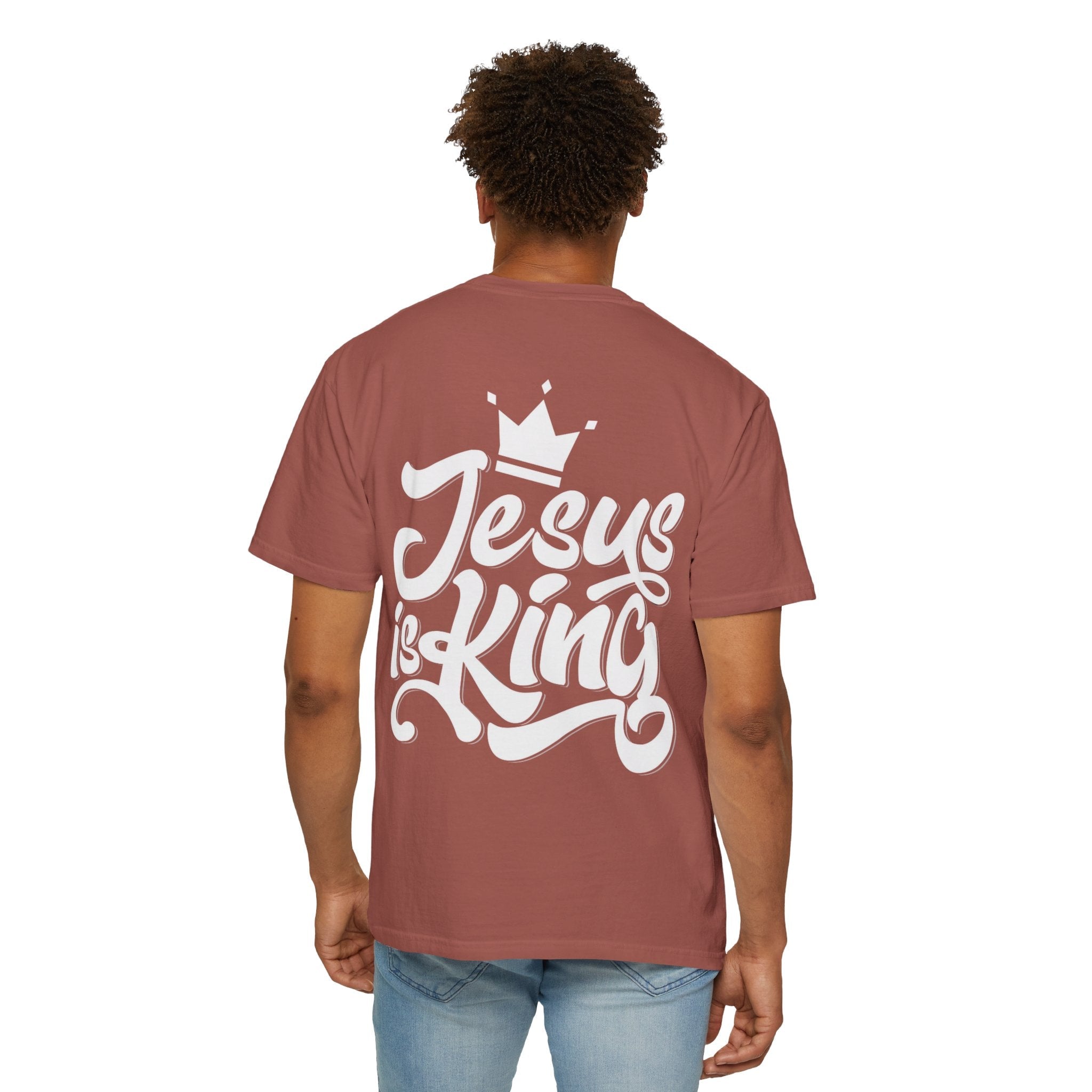 Jesus is King T-Shirt – Bold Christian Faith Tee with Crown & Cross for Eternal Reign Printify