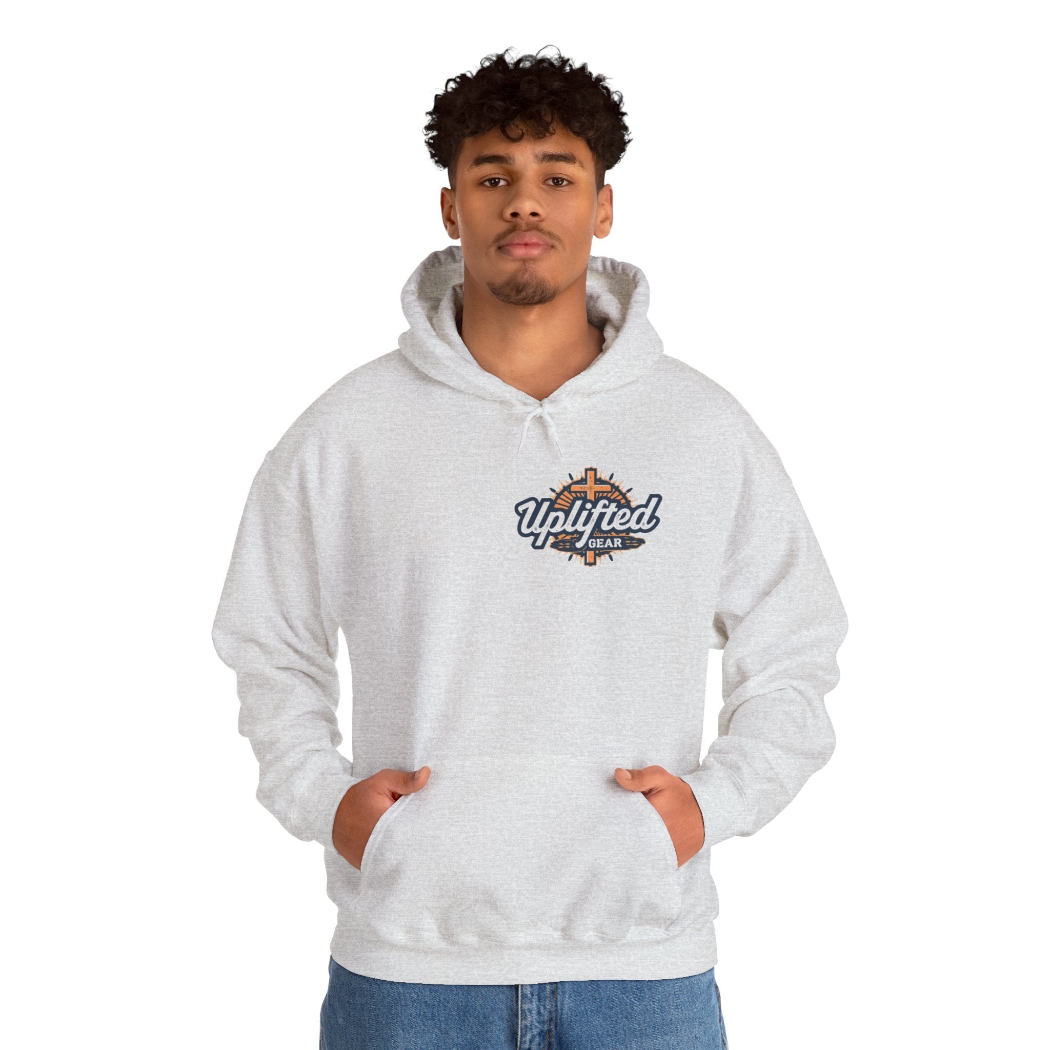 Walk by Faith Hoodie – Cross & Footprints Christian Hoodie for Cozy Inspiration Printify