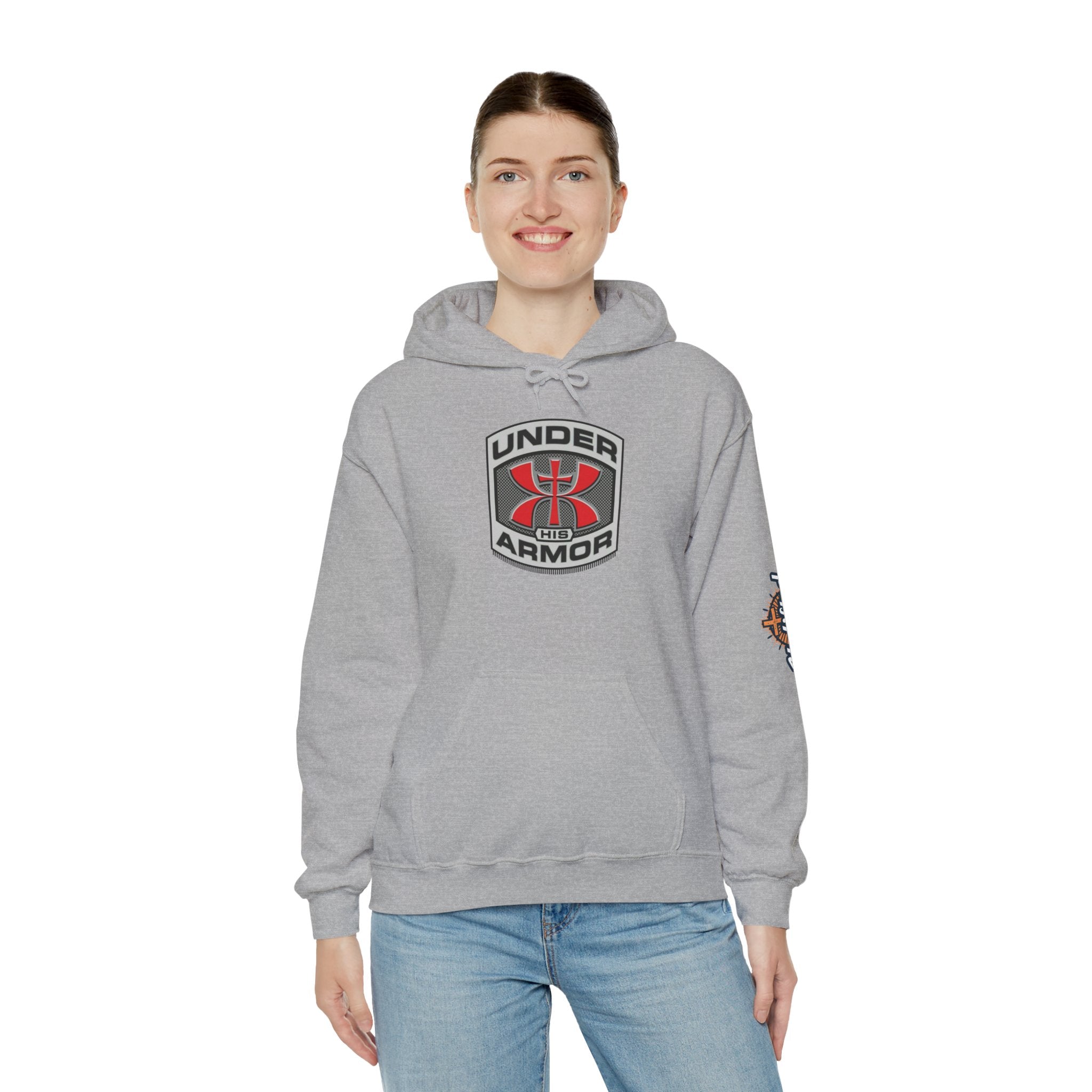 Under Armor Logo Hoodie — Black Athletic Pullover Printify