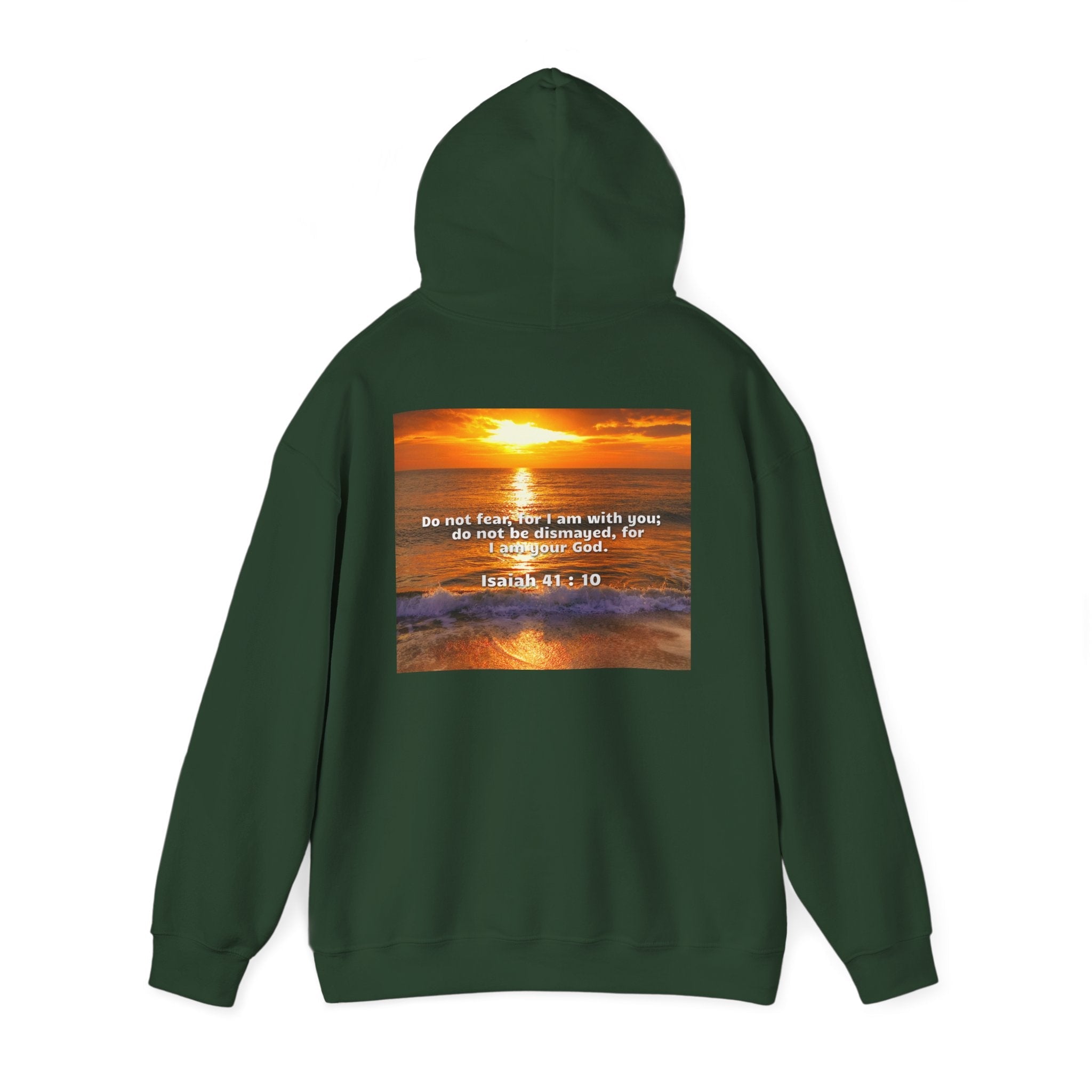 Bible Verse Unisex Heavy Blend™ Hooded Sweatshirt - Isaiah 41 : 10 Printify