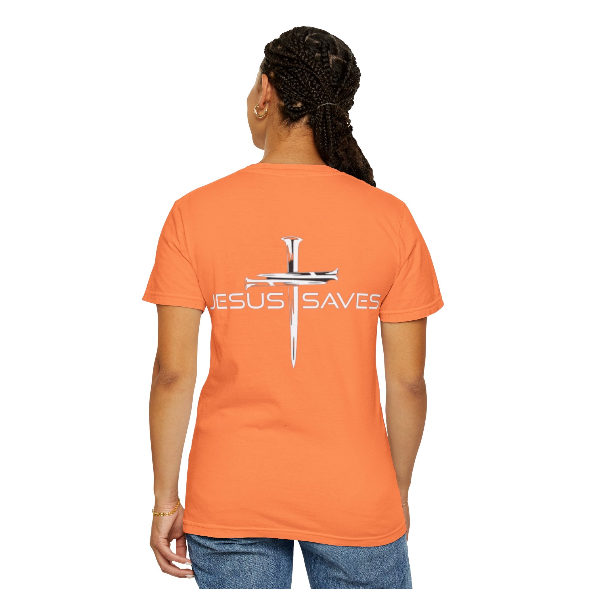 Jesus Saves T-shirt – 3 Nails Crucifix Cross Christian T-shirt for Redemption Faith & Bold Salvation