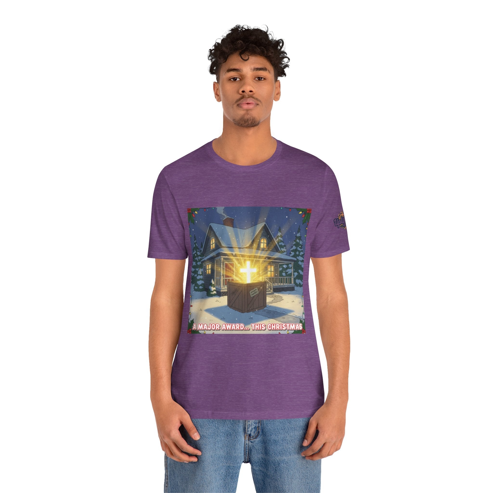A Major Award This Christmas T-shirt – Fragile Leg Lamp Parody Cross Unboxing Christian T-shirt for Hilarious Faith & Holiday Glow Printify