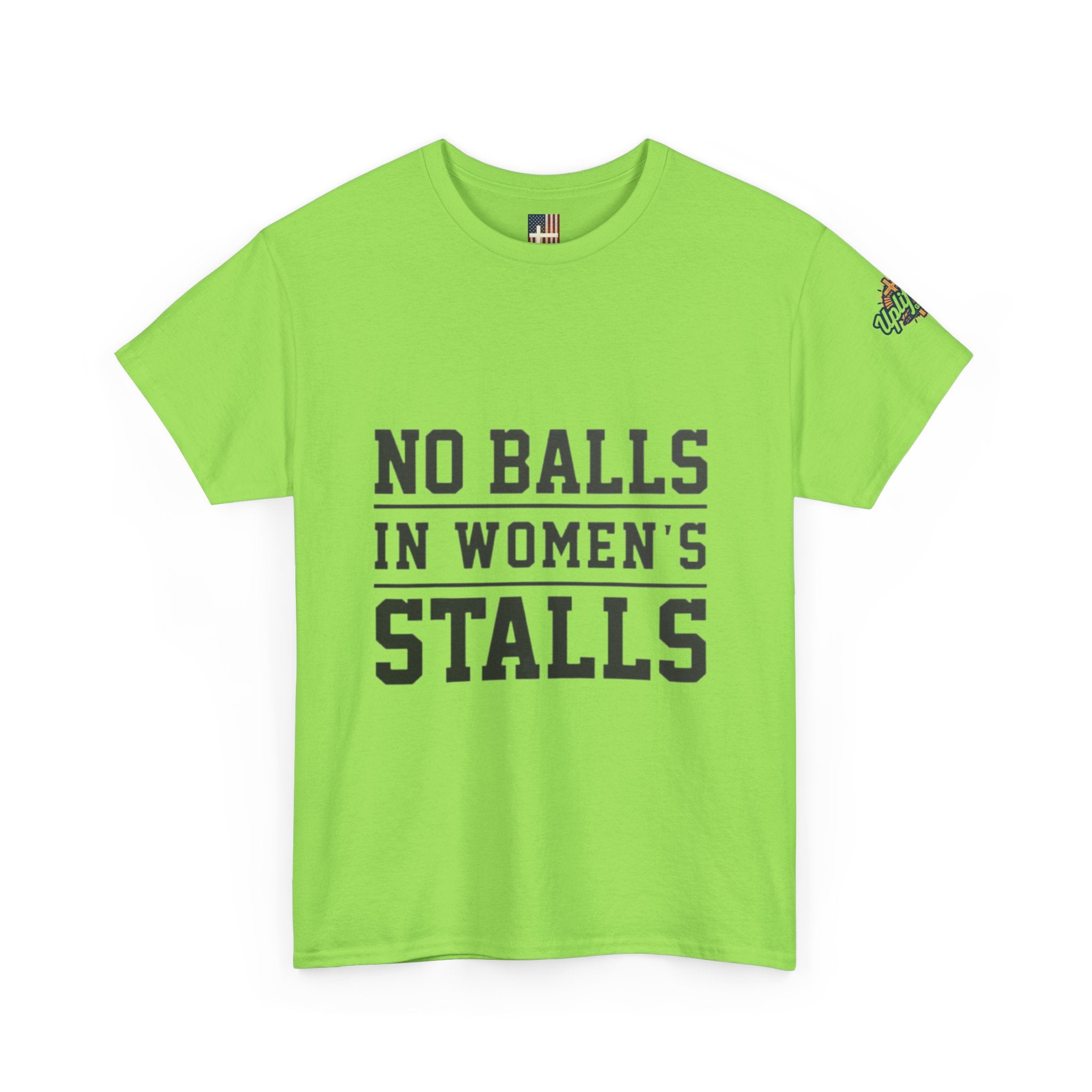 No Balls in Women's Stalls Retro Protest T-Shirt Printify