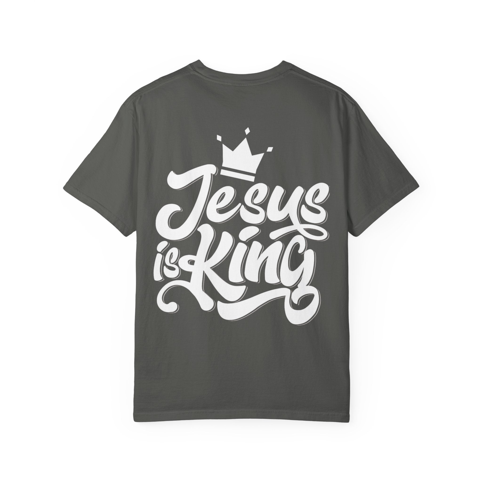 Jesus is King T-Shirt – Bold Christian Faith Tee with Crown & Cross for Eternal Reign Printify