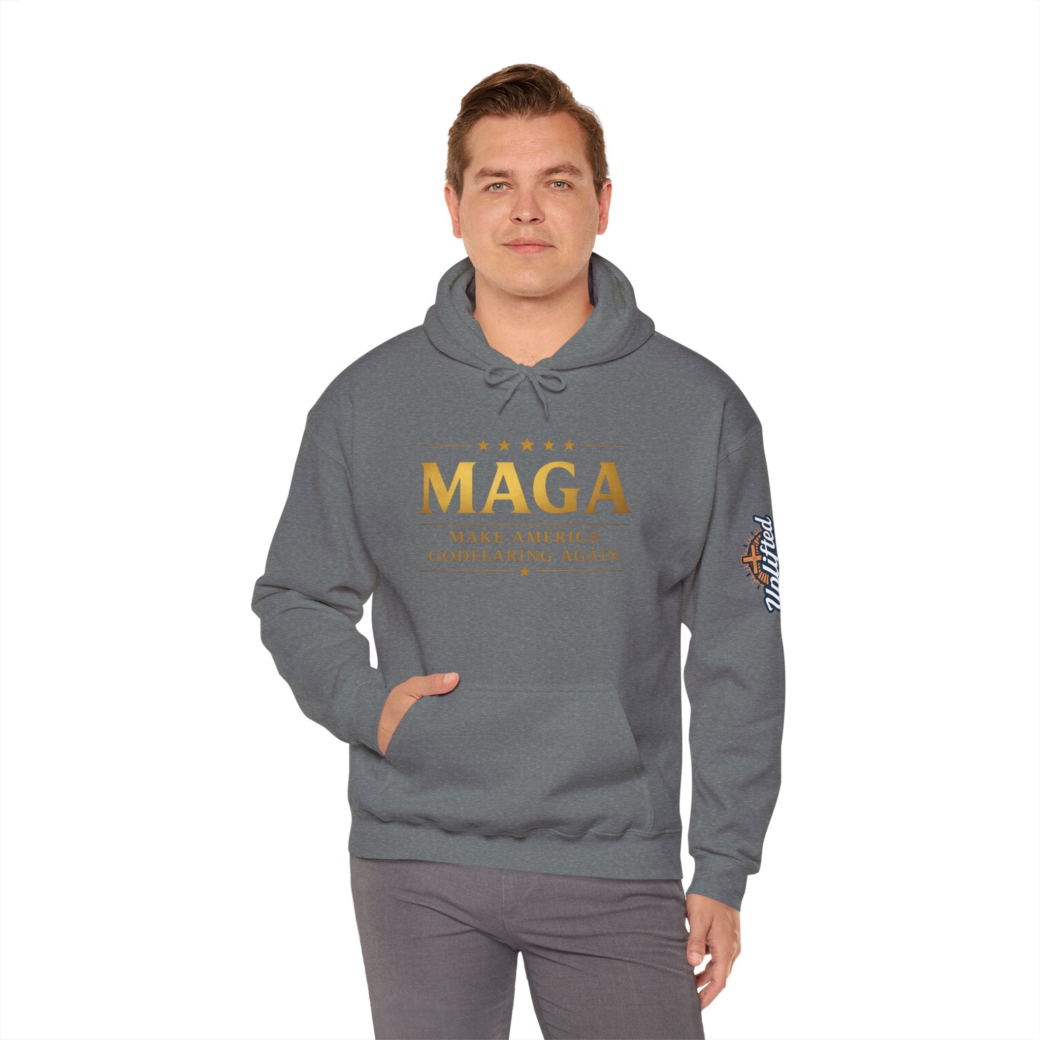 Hoodie - MAGA "Make America Godfearing Again" Political Graphic Hoodie Printify
