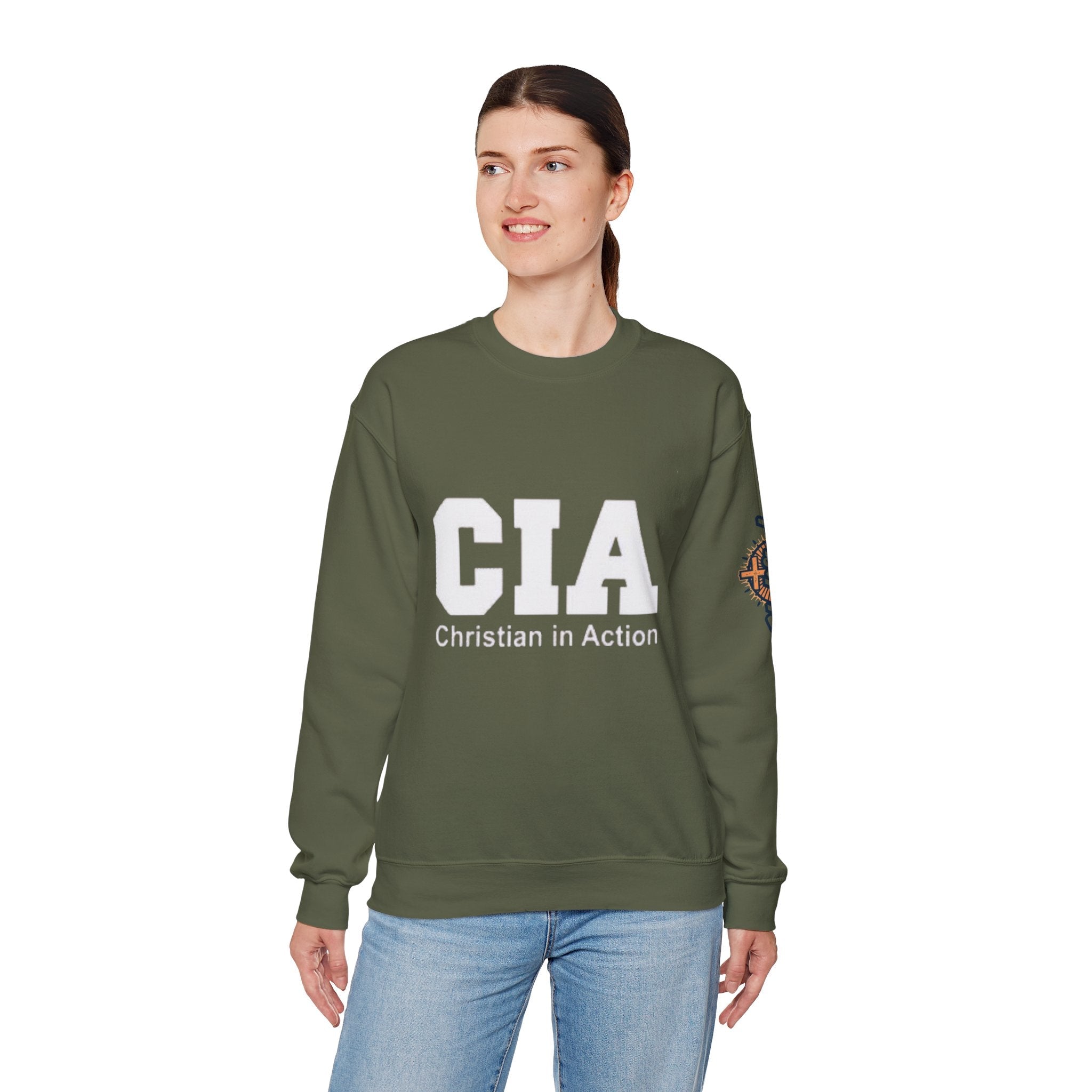 CIA Christian in Action Sweatshirt - Funny Faith Parody Sweatshirt - Mission Ready Apparel Printify