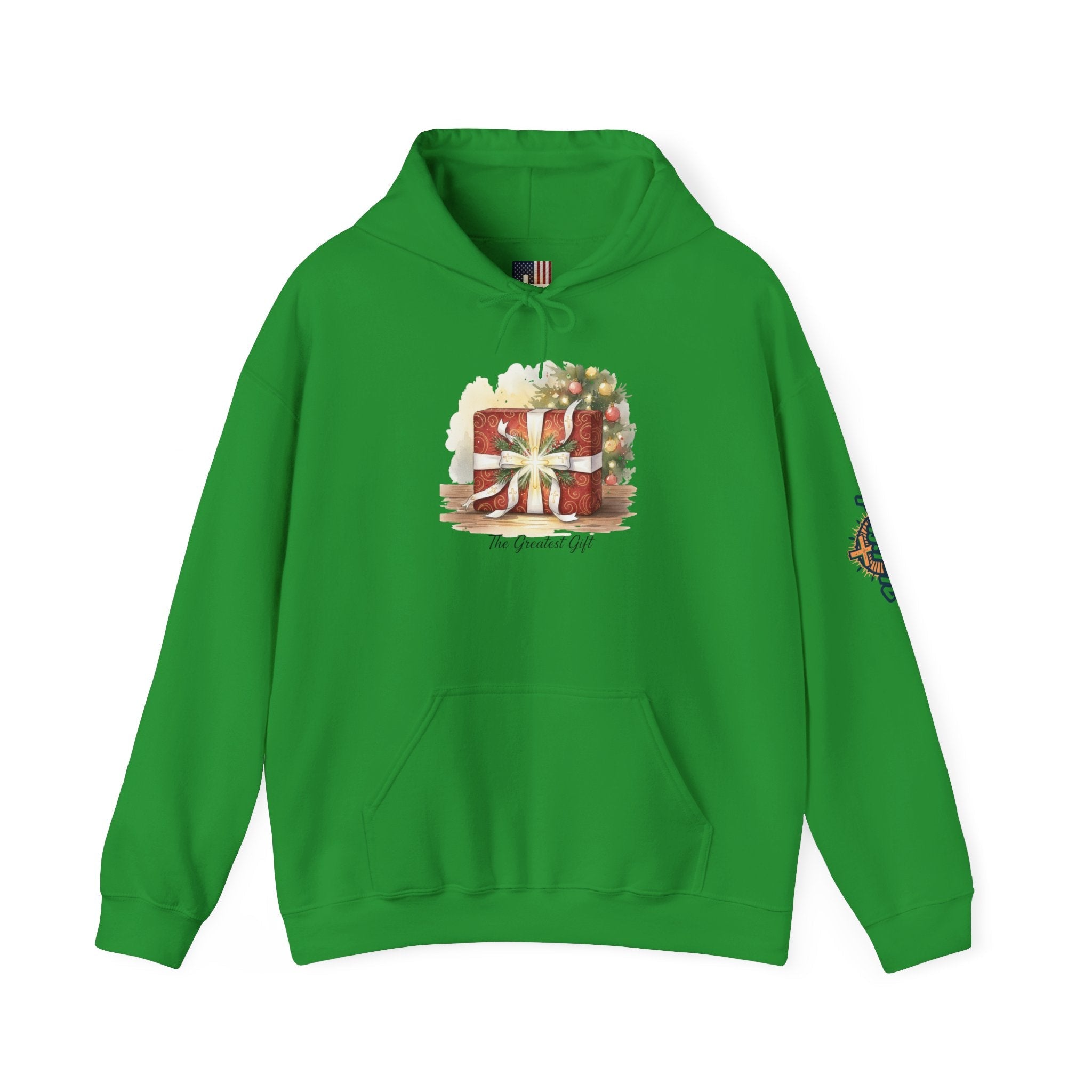 The Greatest Gift Hoodie – Cross Bow Present Christian Hoodie for Christmas Salvation & Eternal Faith Printify