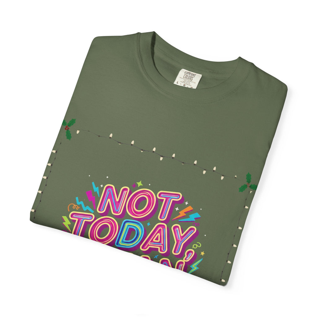 🔥 Not Today, Satan – Retro 90s Christian T-Shirt | Neon Faith Tee | Funky Cartoon Devil | Bold Bible Verse Shirt | Uplifted Gear Printify