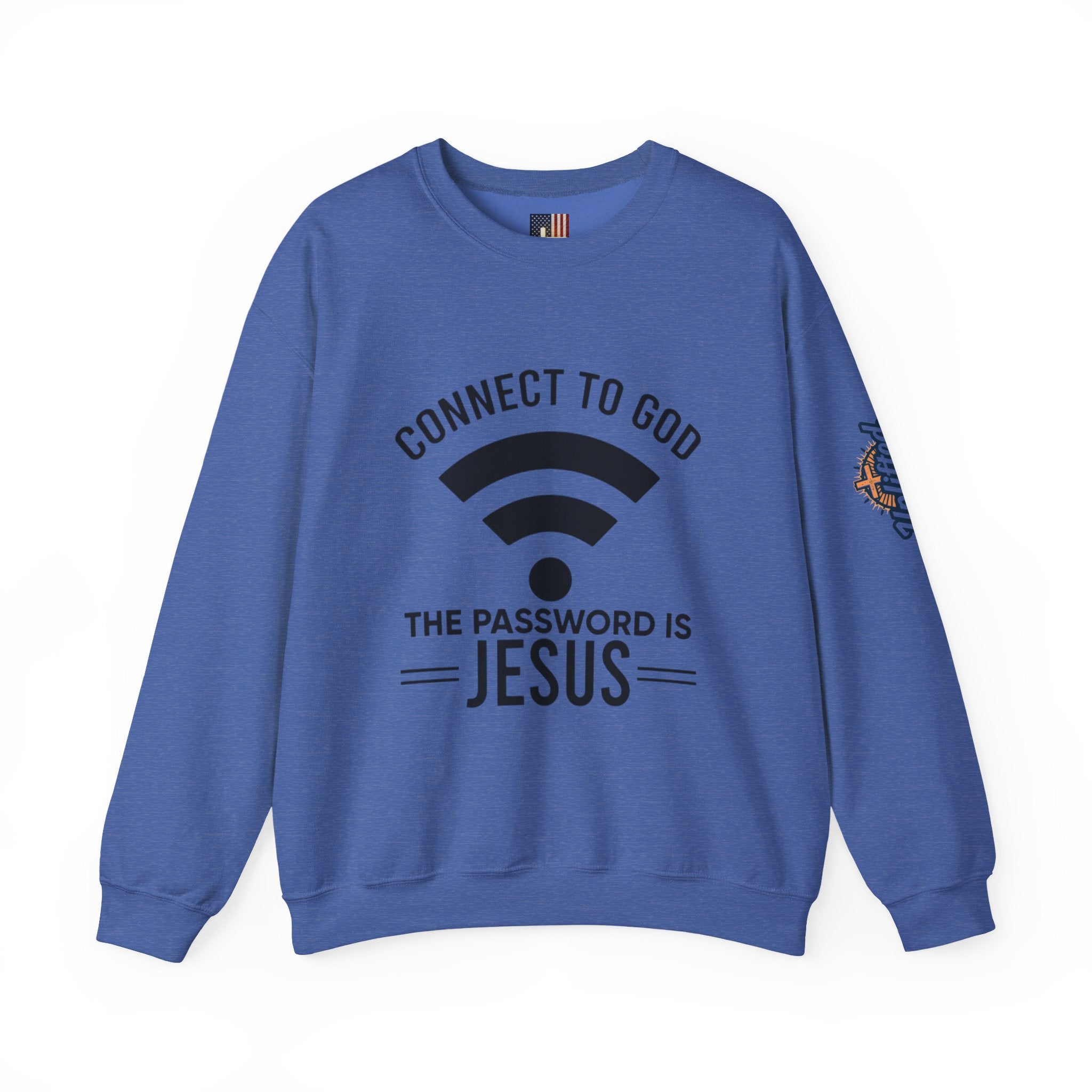 Connect to God Sweatshirt - WIFI Password is Jesus - Funny Christian Faith Sweatshirt Printify