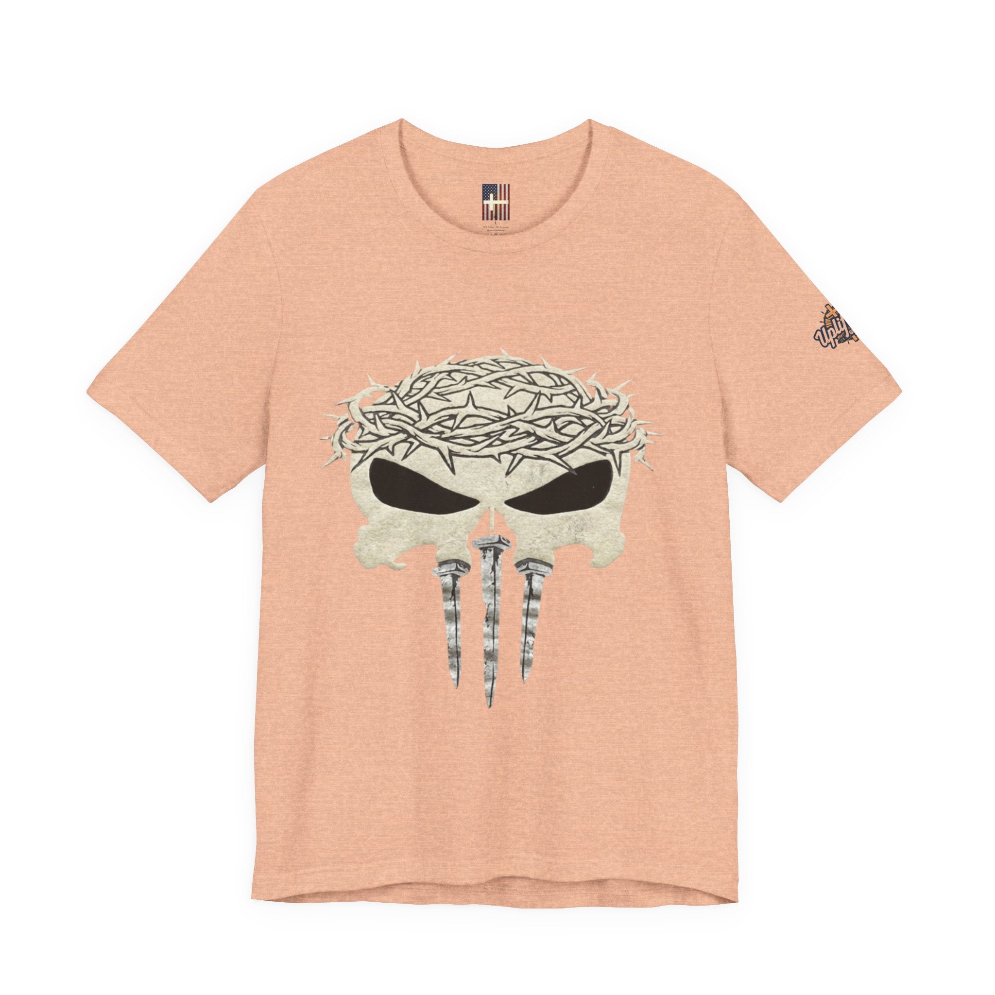 Christian Skull T-shirt - Crown of Thorns & Nails - Warrior Faith T-shirt Printify
