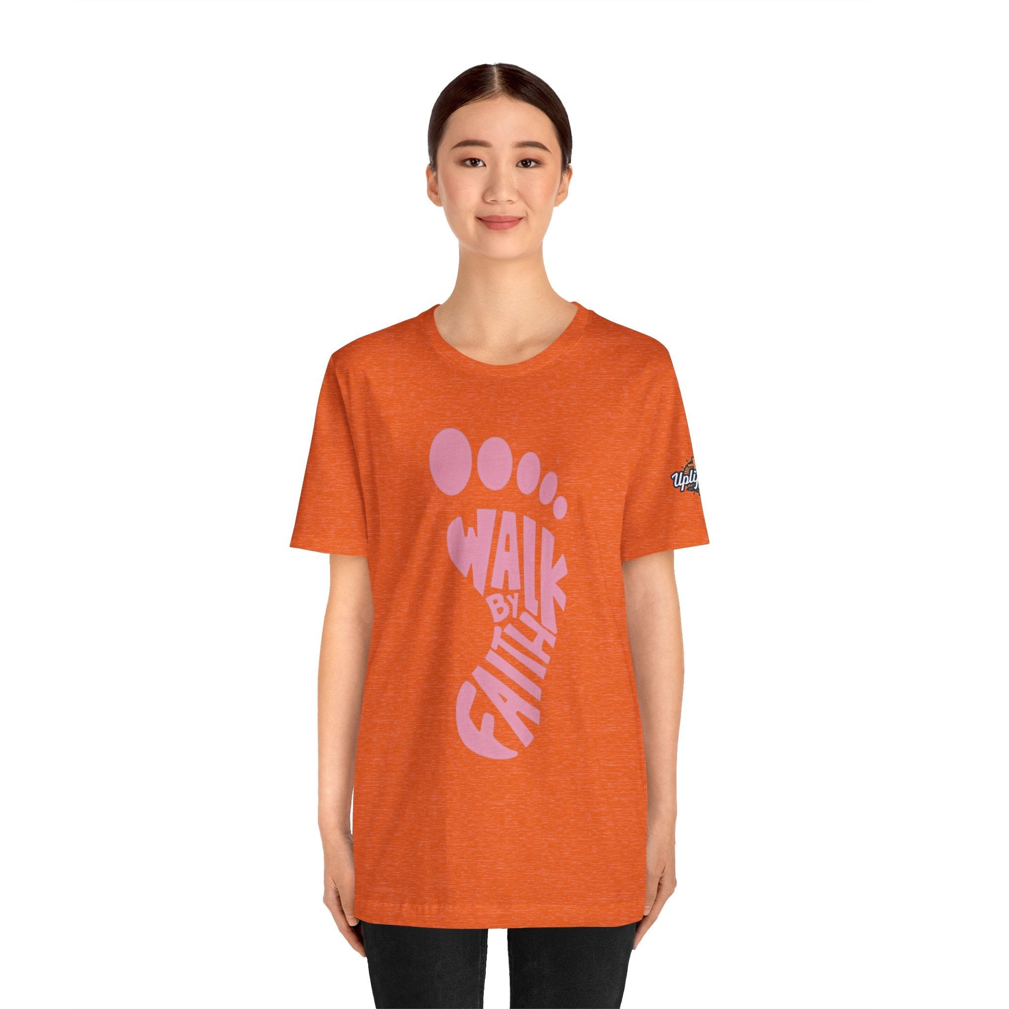 Walk By Faith Footprint T-Shirt Printify