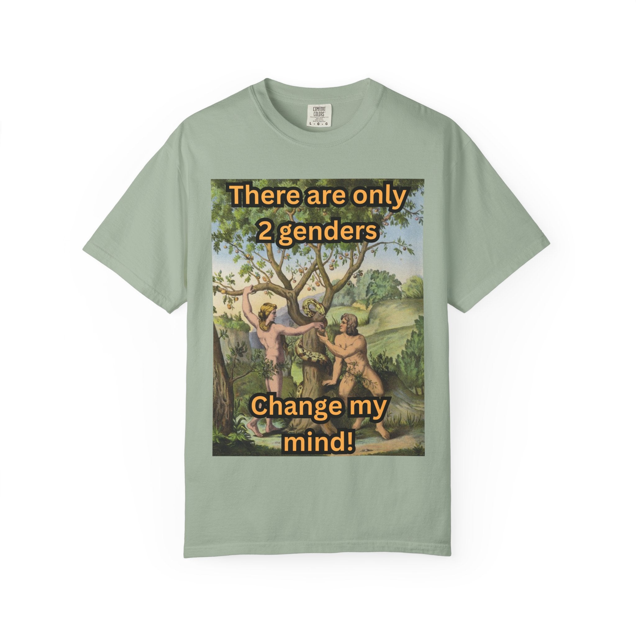 There Are Only 2 Genders T-Shirt – Adam & Eve Cross Christian Tee for Bold Faith Printify