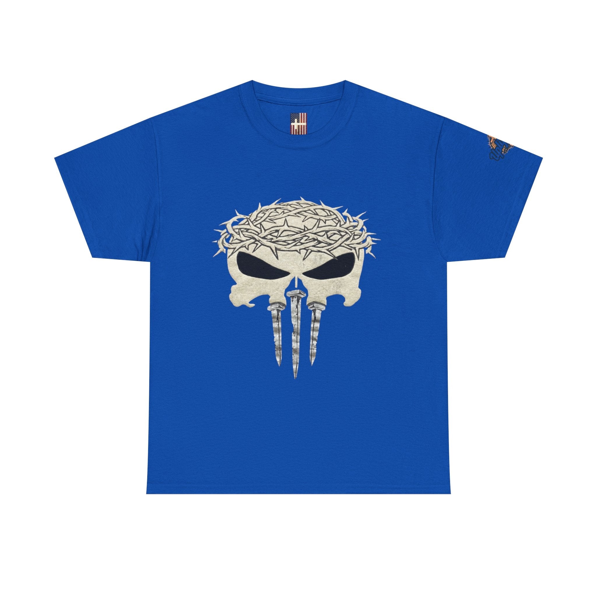 Christian Skull T-shirt - Crown of Thorns & Nails - Warrior Faith T-shirt Printify