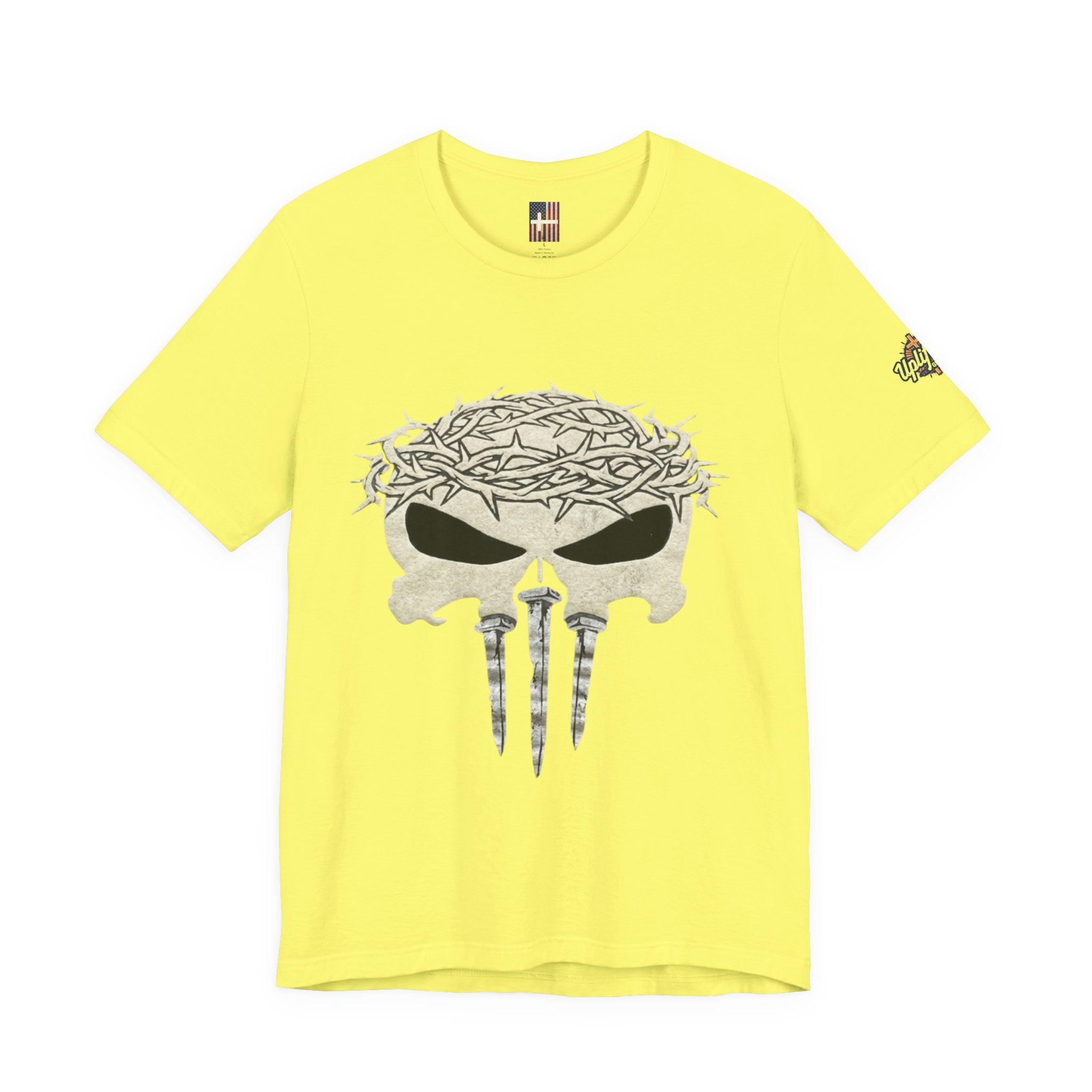 Christian Skull T-shirt - Crown of Thorns & Nails - Warrior Faith T-shirt Printify