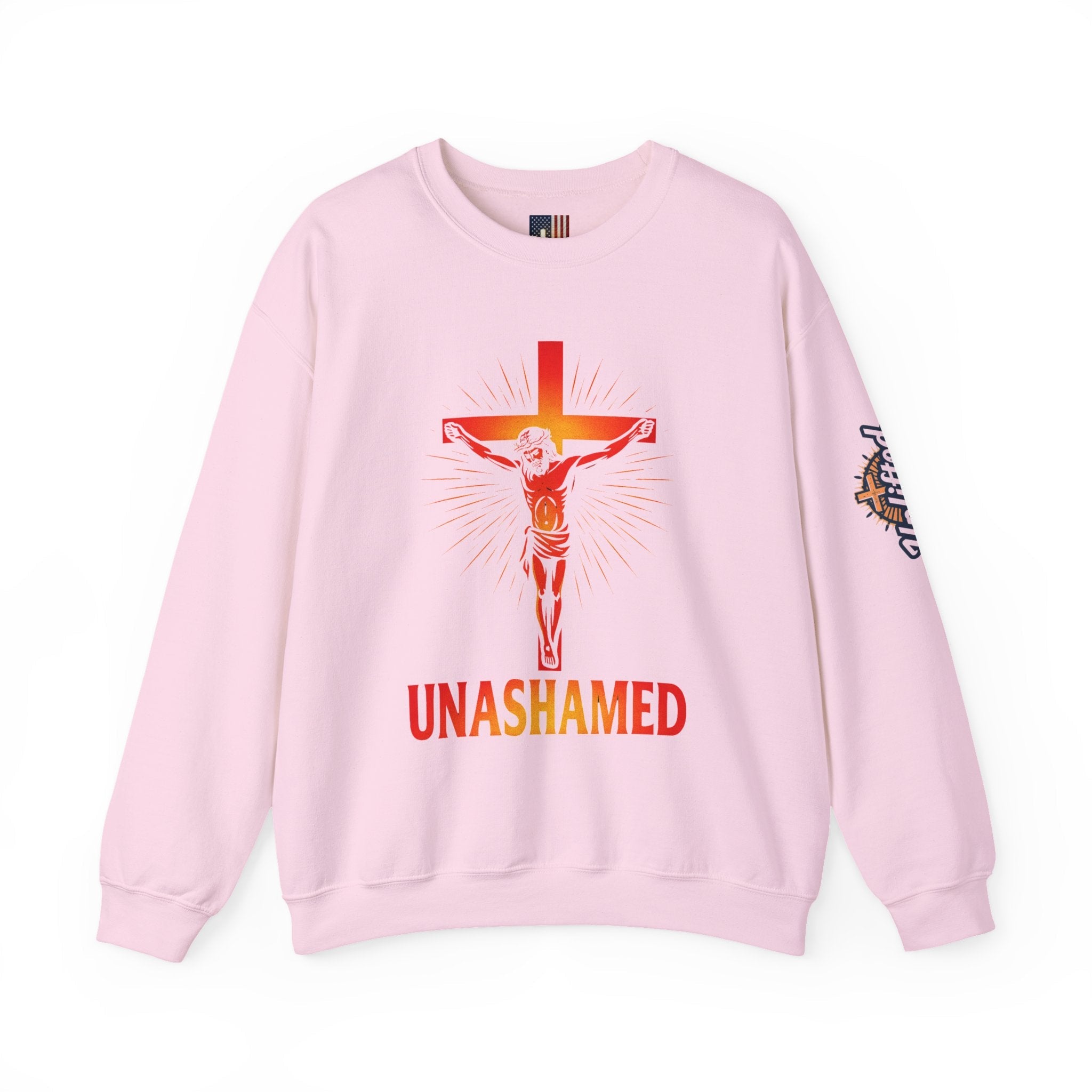 Unashamed Sweatshirt – Romans 1:16 Crucifixion Christian Sweatshirt for Bold Unwavering Faith Printify