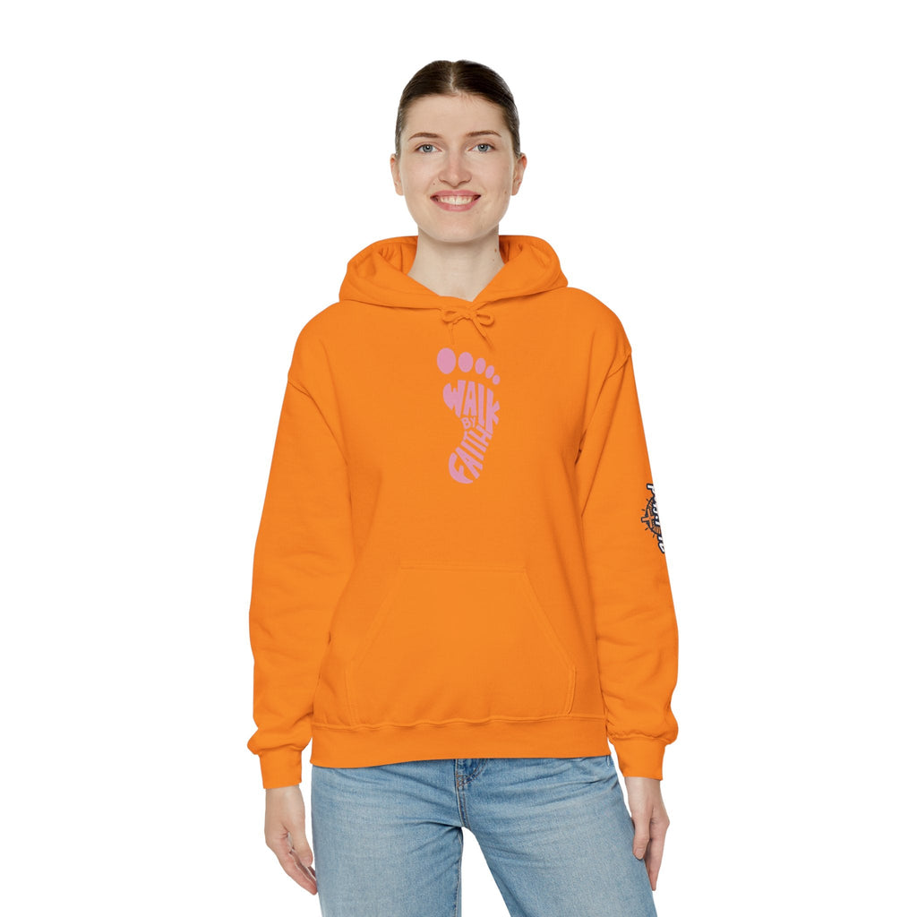 Walk By Faith Footprint Hoodie Printify