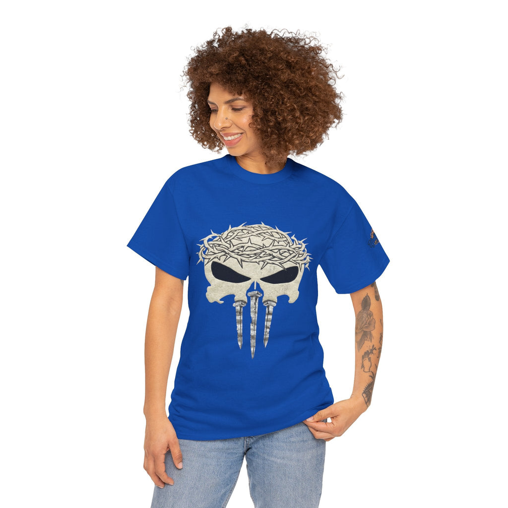 Christian Skull T-shirt - Crown of Thorns & Nails - Warrior Faith T-shirt Printify