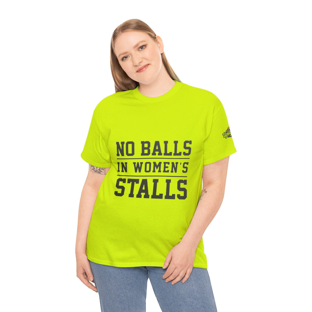 No Balls in Women's Stalls Retro Protest T-Shirt Printify