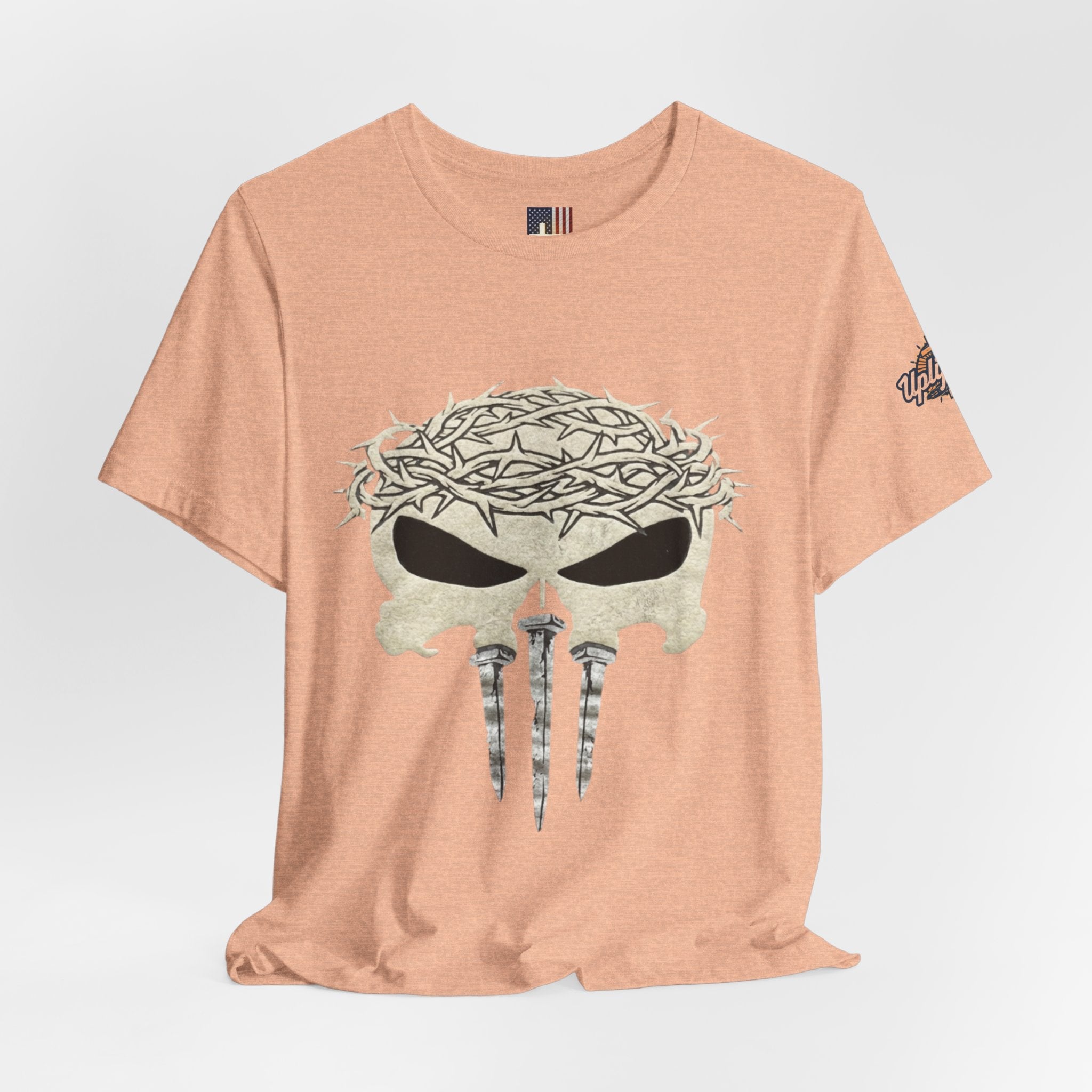 Christian Skull T-shirt - Crown of Thorns & Nails - Warrior Faith T-shirt Printify