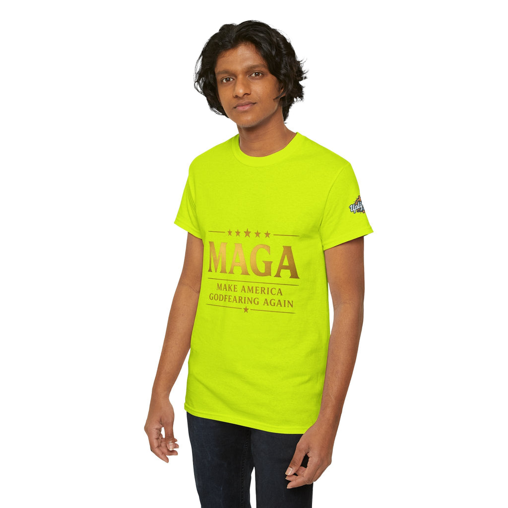 MAGA Gold Letter T-Shirt — "Make America Great Again" Printify