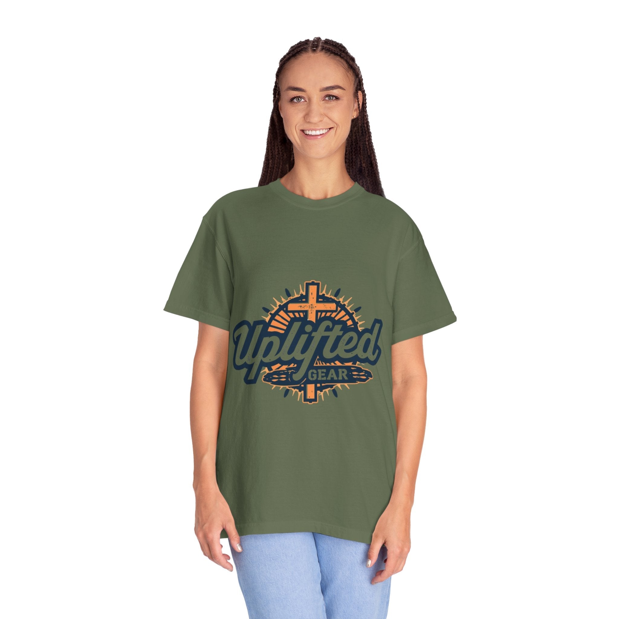 Uplifted Gear Christian T-Shirt – Bold Logo Faith Tee for Inspired Living Printify