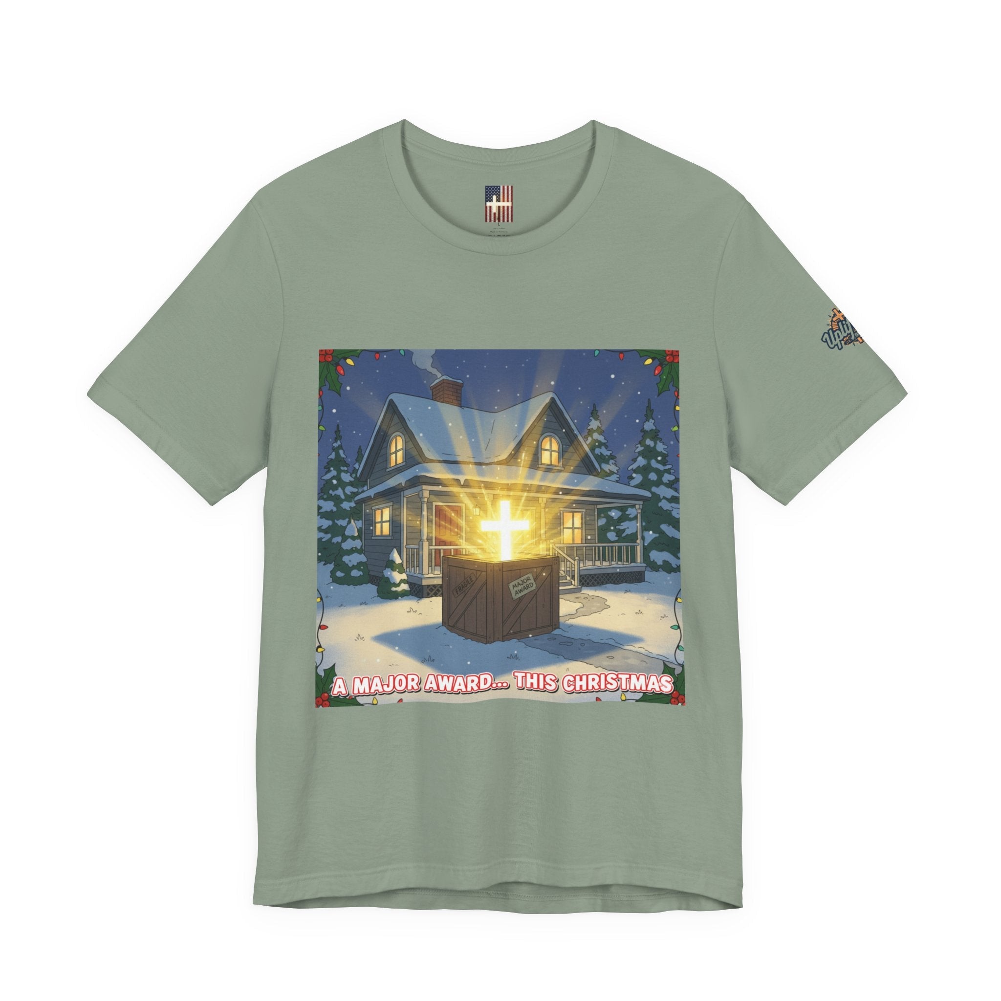 A Major Award This Christmas T-shirt – Fragile Leg Lamp Parody Cross Unboxing Christian T-shirt for Hilarious Faith & Holiday Glow Printify