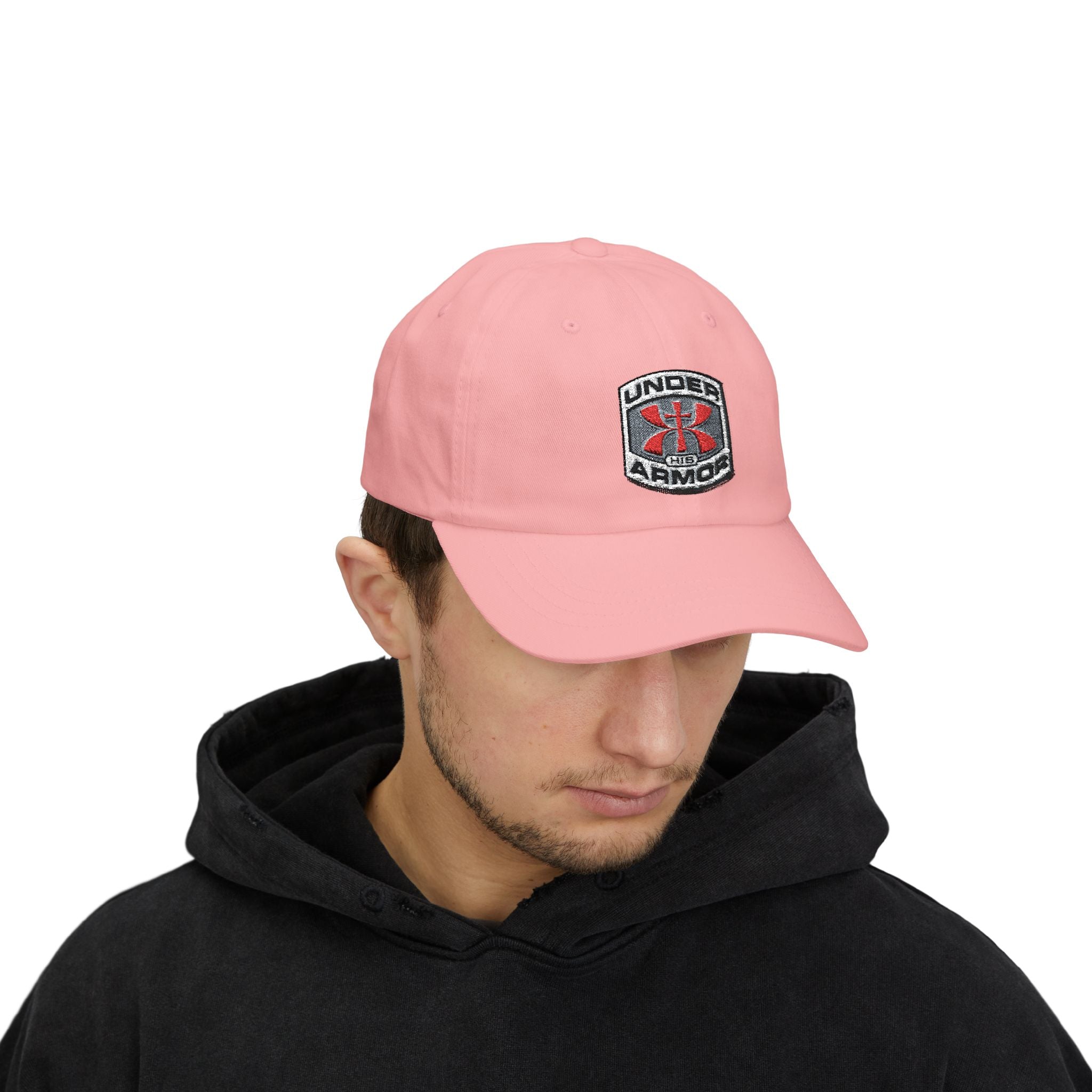 Under Armor Classic Dad Cap - Embroidered White Baseball Hat Printify