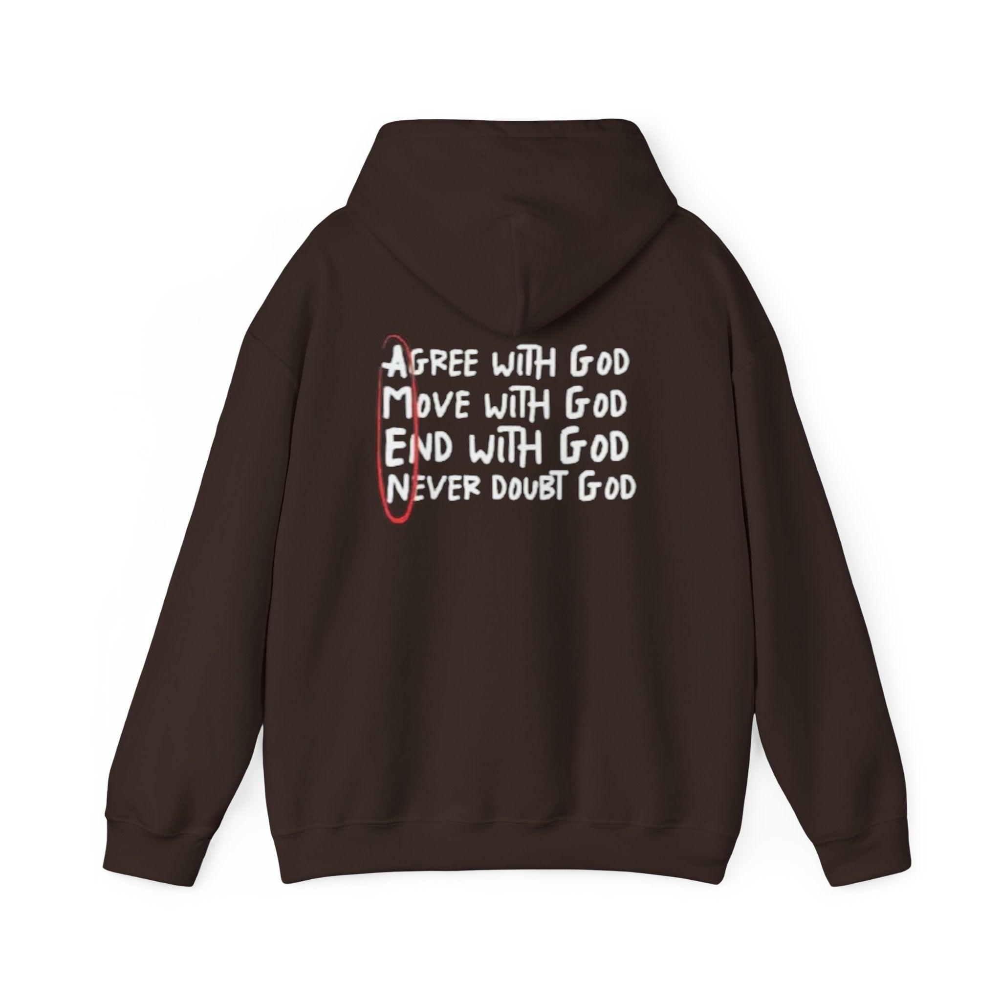 AMEN Acronym Hoodie – Agree with God Move with God End with God Never Doubt God Christian Sweatshirt for Unwavering Faith Printify