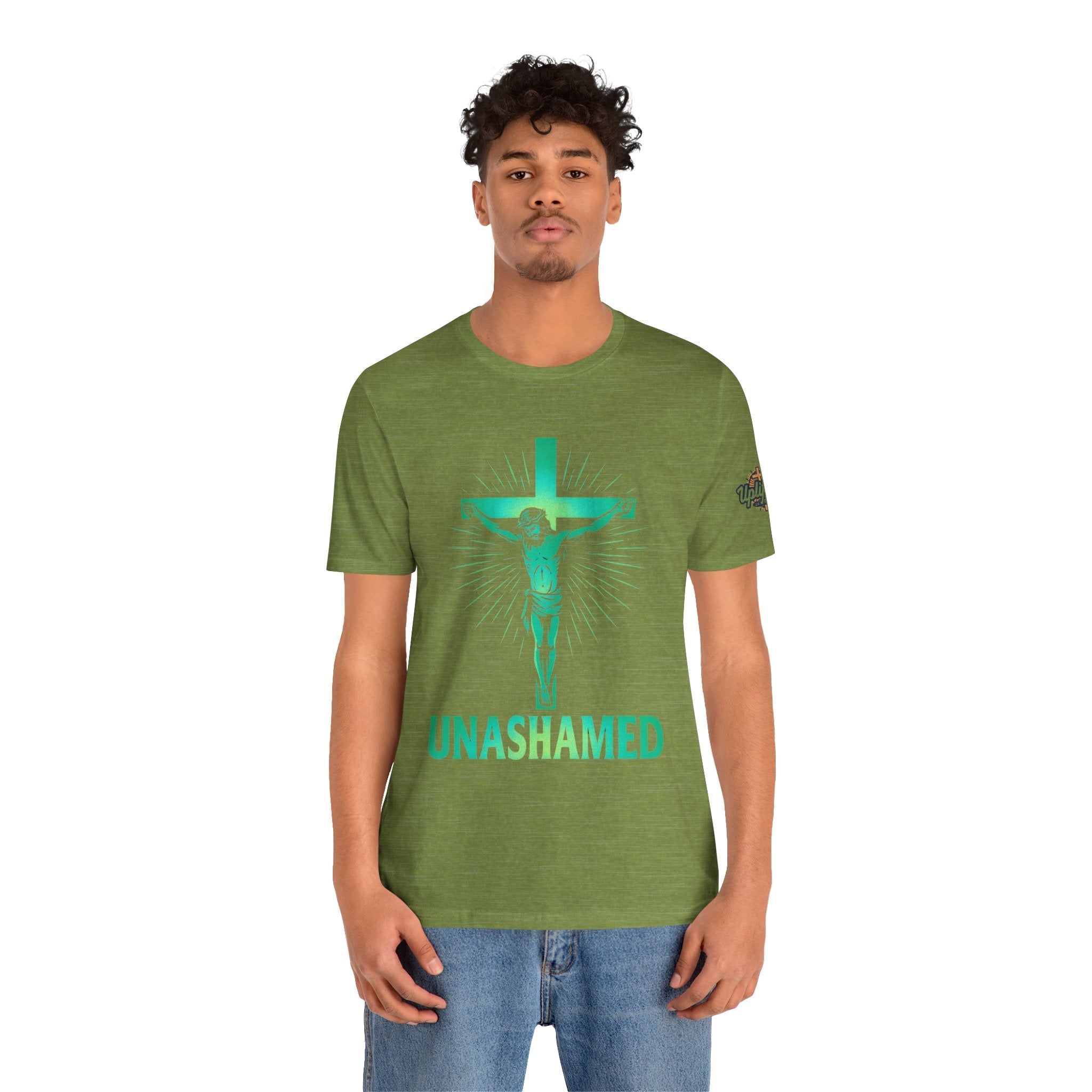Unashamed T-shirt – Romans 1:16 Crucifixion Christian t-shirt for Bold Unwavering Faith Printify