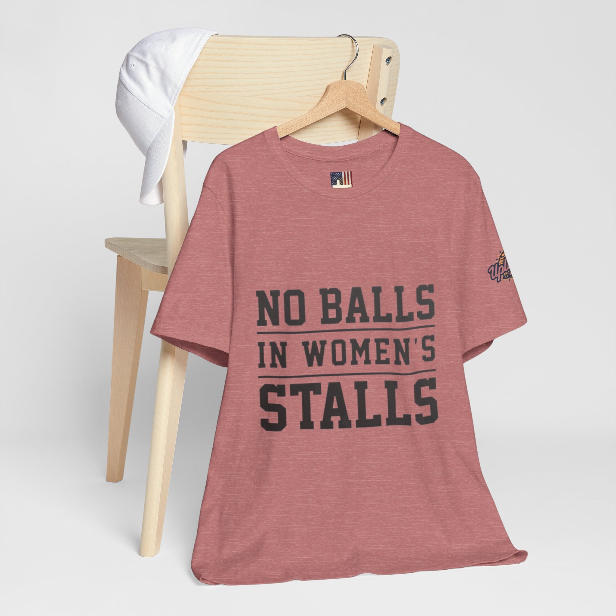 No Balls in Women's Stalls Statement T-Shirt Printify