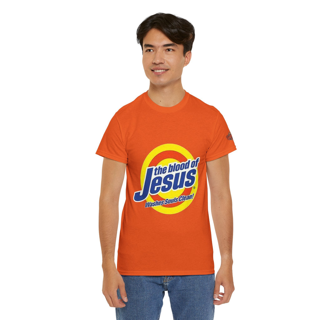 Blood of Jesus Washes Souls Clean T-shirt - Funny Tide Parody - Christian Faith T-shirt Printify