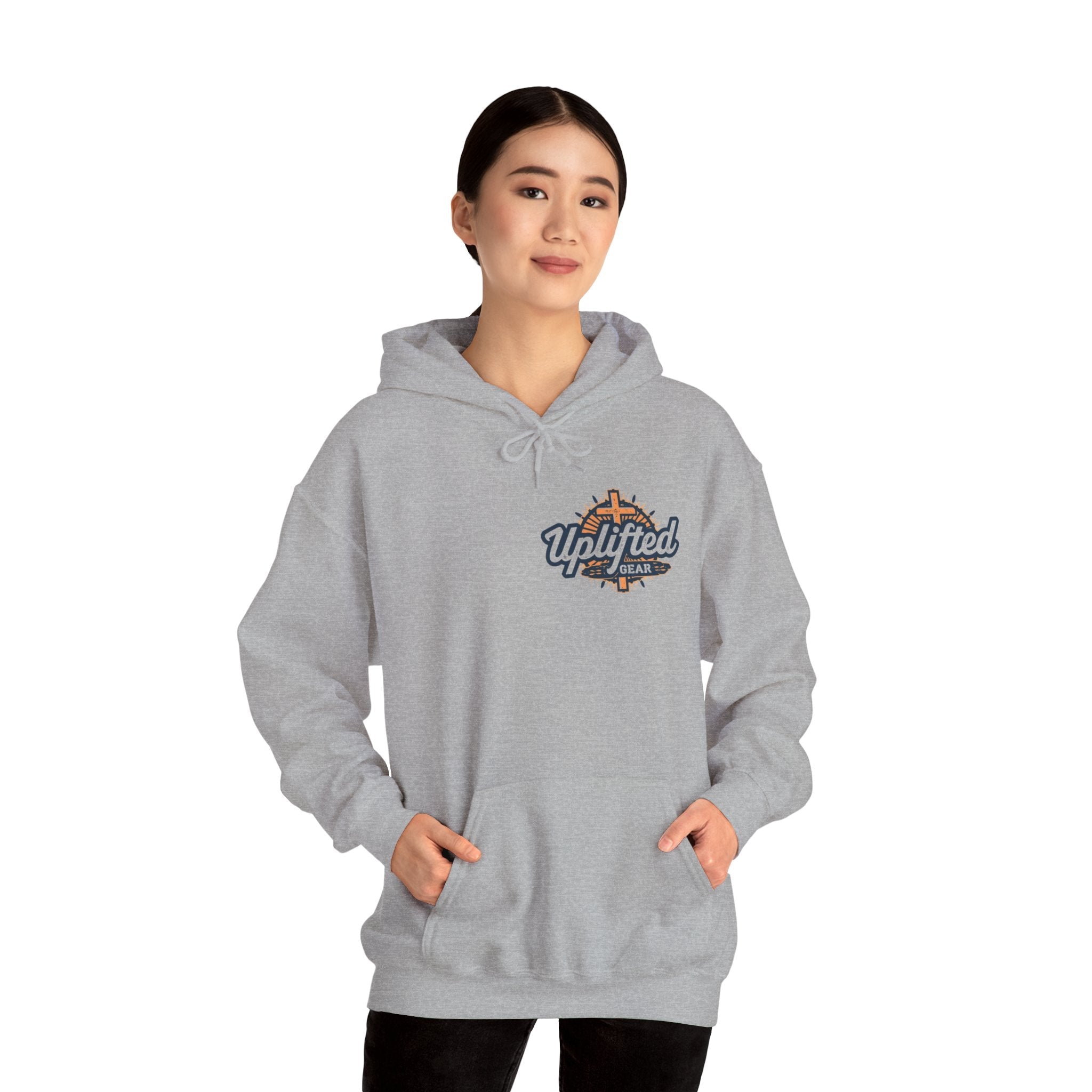 ✨ Chosen. Loved. Redeemed. – Elegant Christian Hoodie | Gold Foil Faith Tee | Subtle Cross & Heart Design | Inspirational Bible Verse Apparel by Uplifted Gear Printify