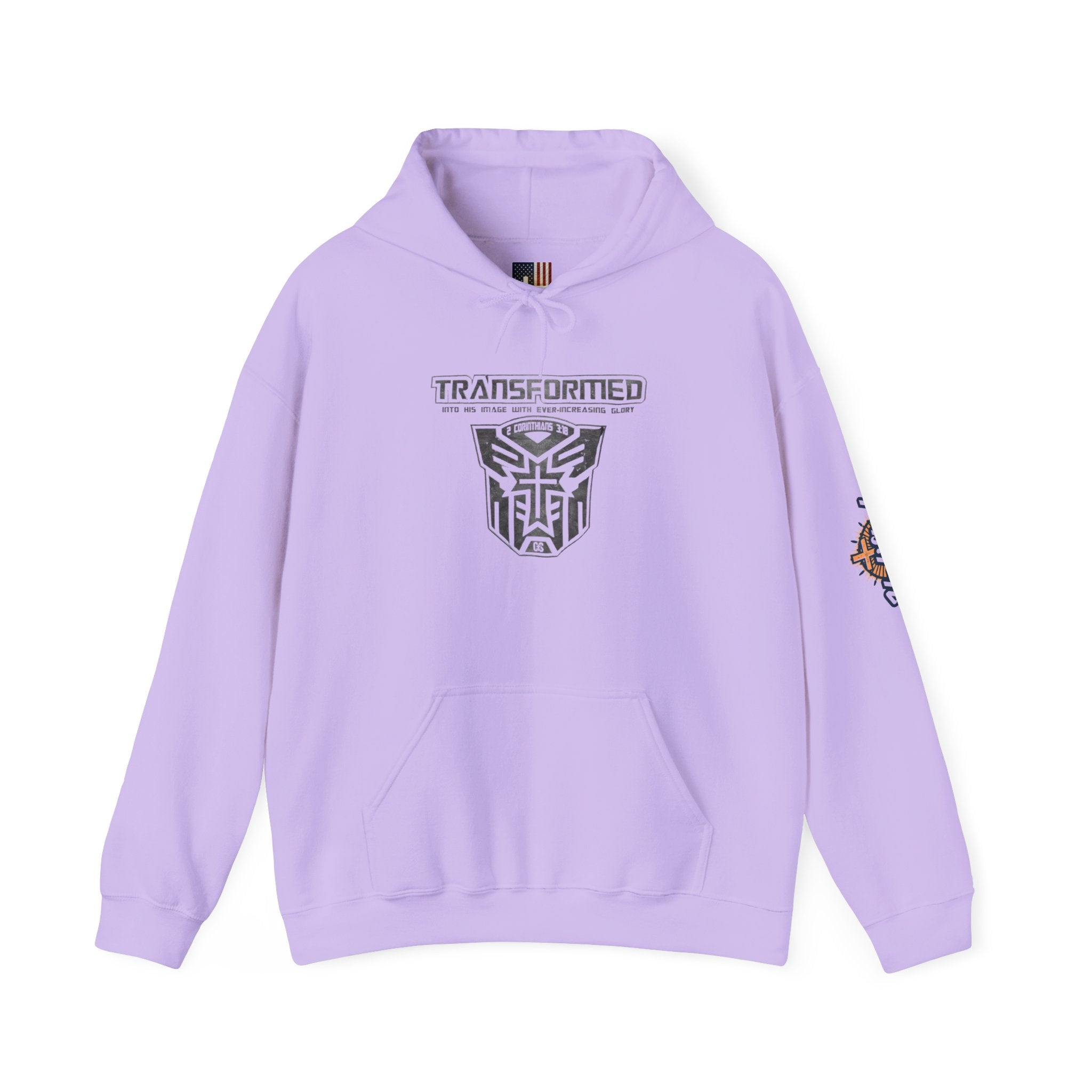 Transformer Logo Christian Hoodie | 2 Corinthians 3:18 Bible Verse Hoodie Printify