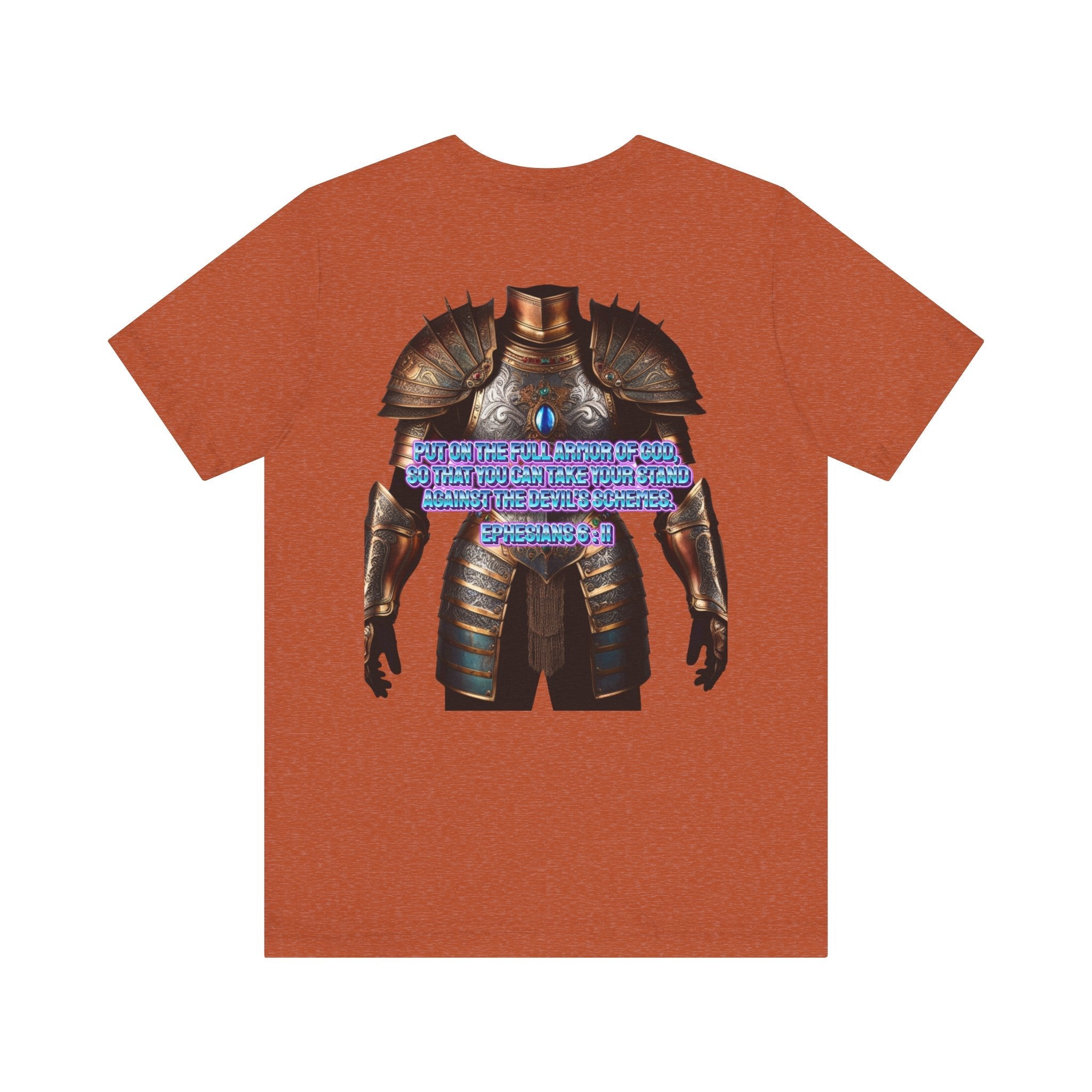 Religious Graphic Tee with Armor Of God Design Unisex Jersey Short Sleeve Tee Printify