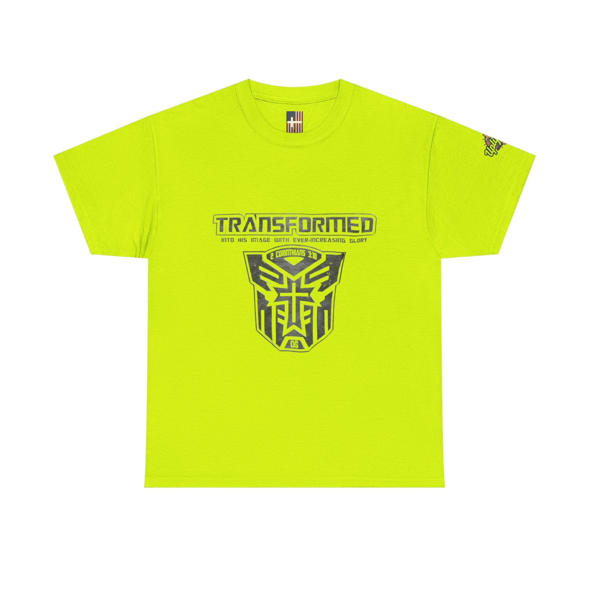 Transformer Logo Christian T-shirt | 2 Corinthians 3:18 Bible Verse T-shirt Printify