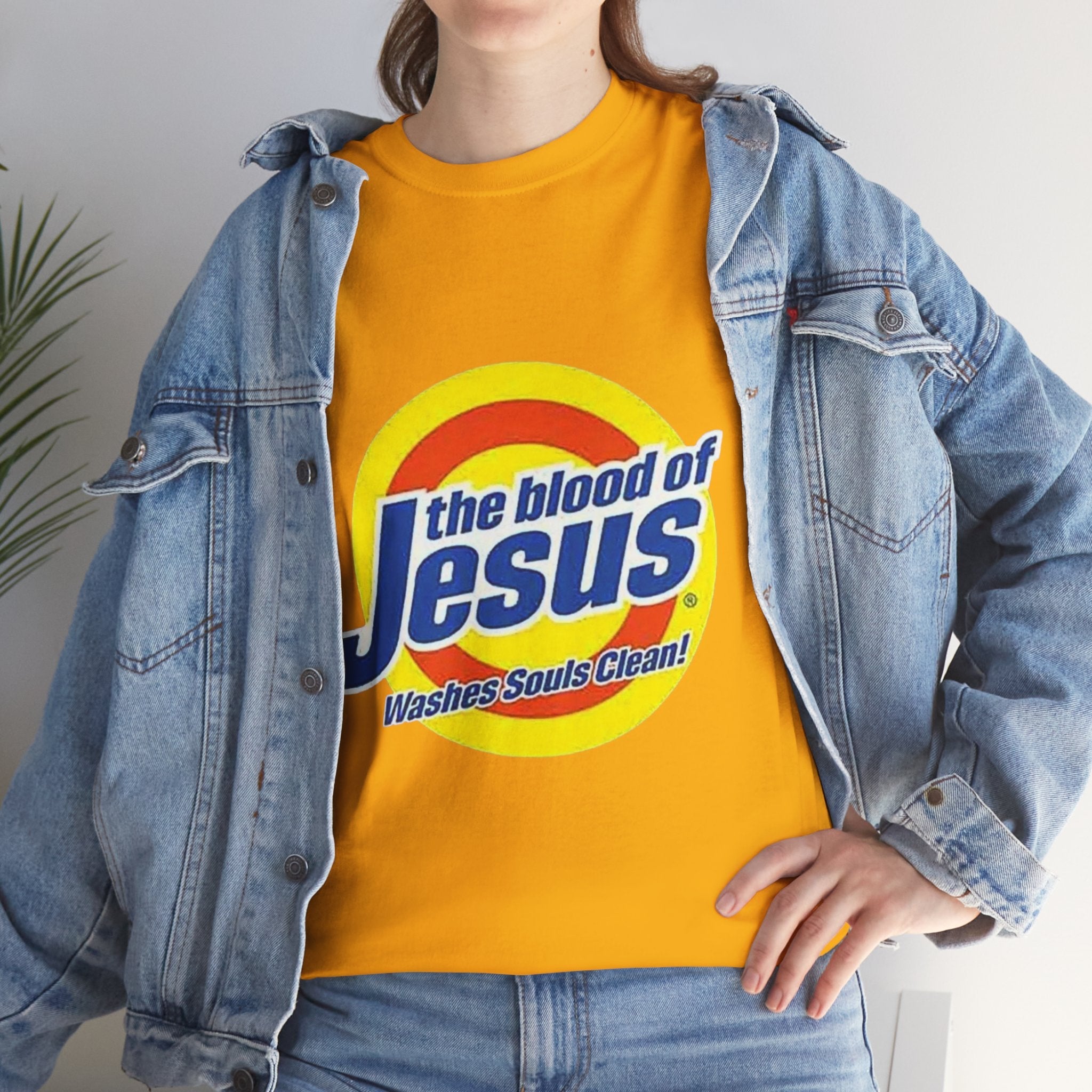 Blood of Jesus Washes Souls Clean T-shirt - Funny Tide Parody - Christian Faith T-shirt Printify