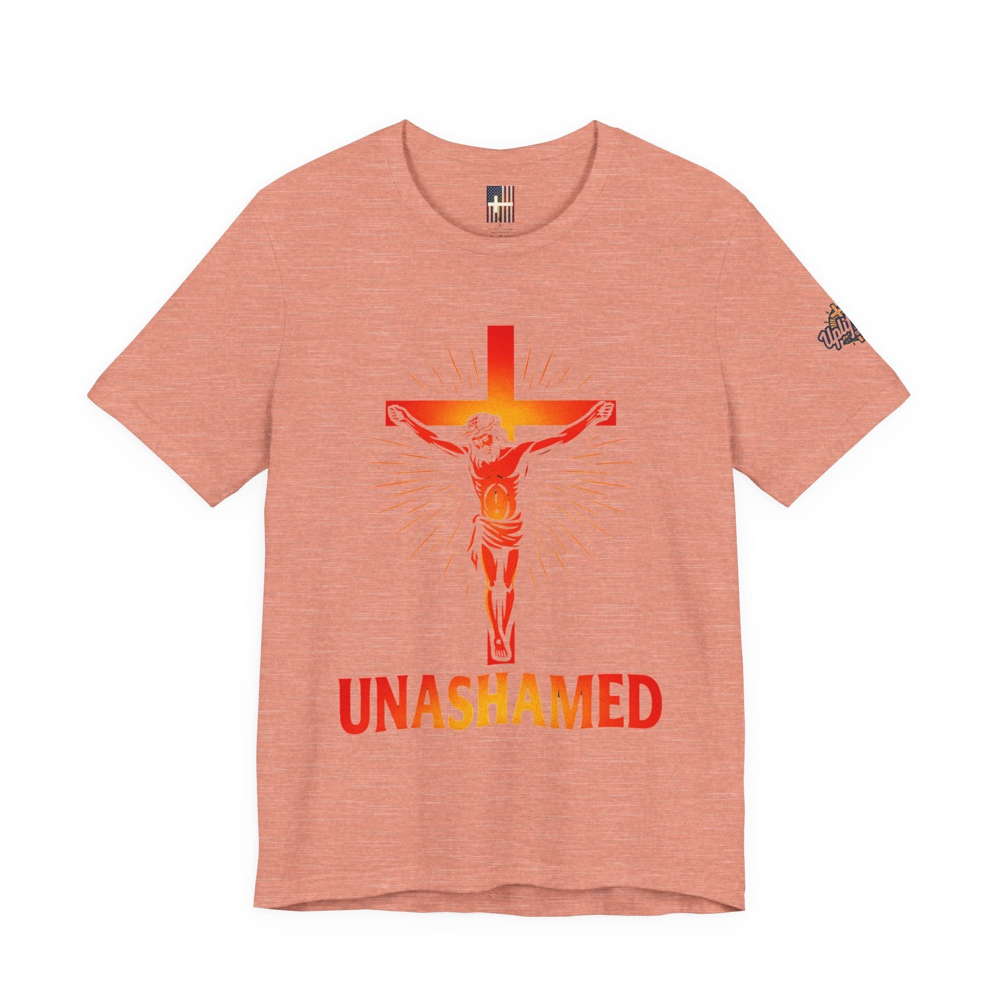 Unashamed T-shirt – Romans 1:16 Crucifixion Christian t-shirt for Bold Unwavering Faith Printify