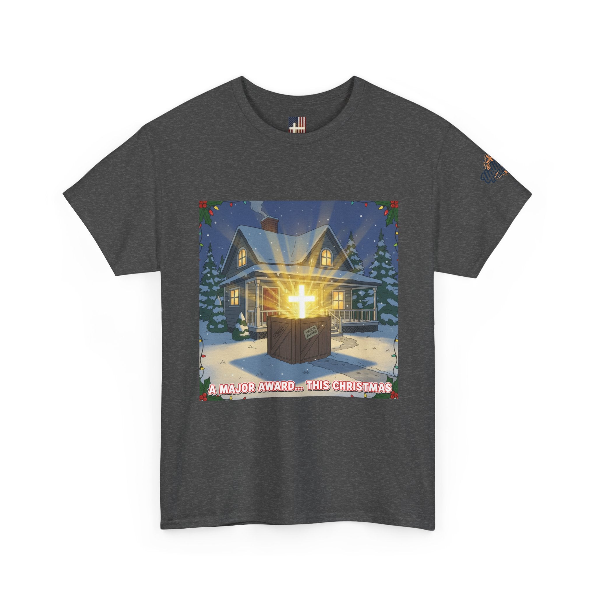 A Major Award This Christmas T-shirt – Fragile Leg Lamp Parody Cross Unboxing Christian T-shirt for Hilarious Faith & Holiday Glow Printify