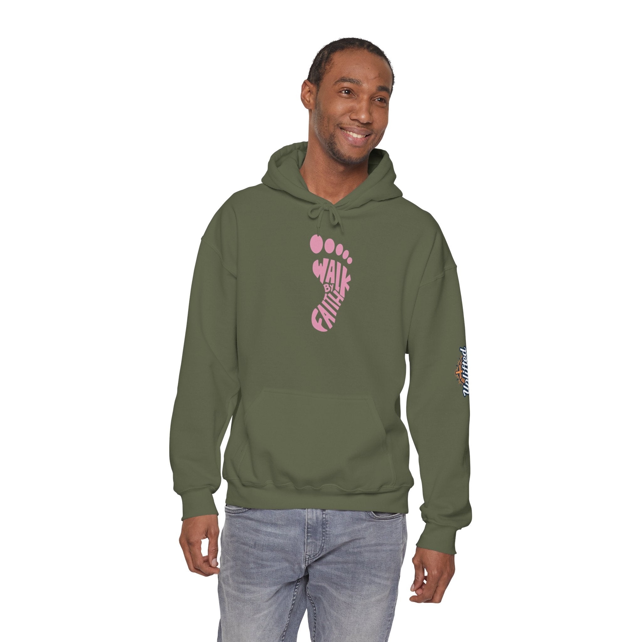 Walk By Faith Footprint Hoodie Printify