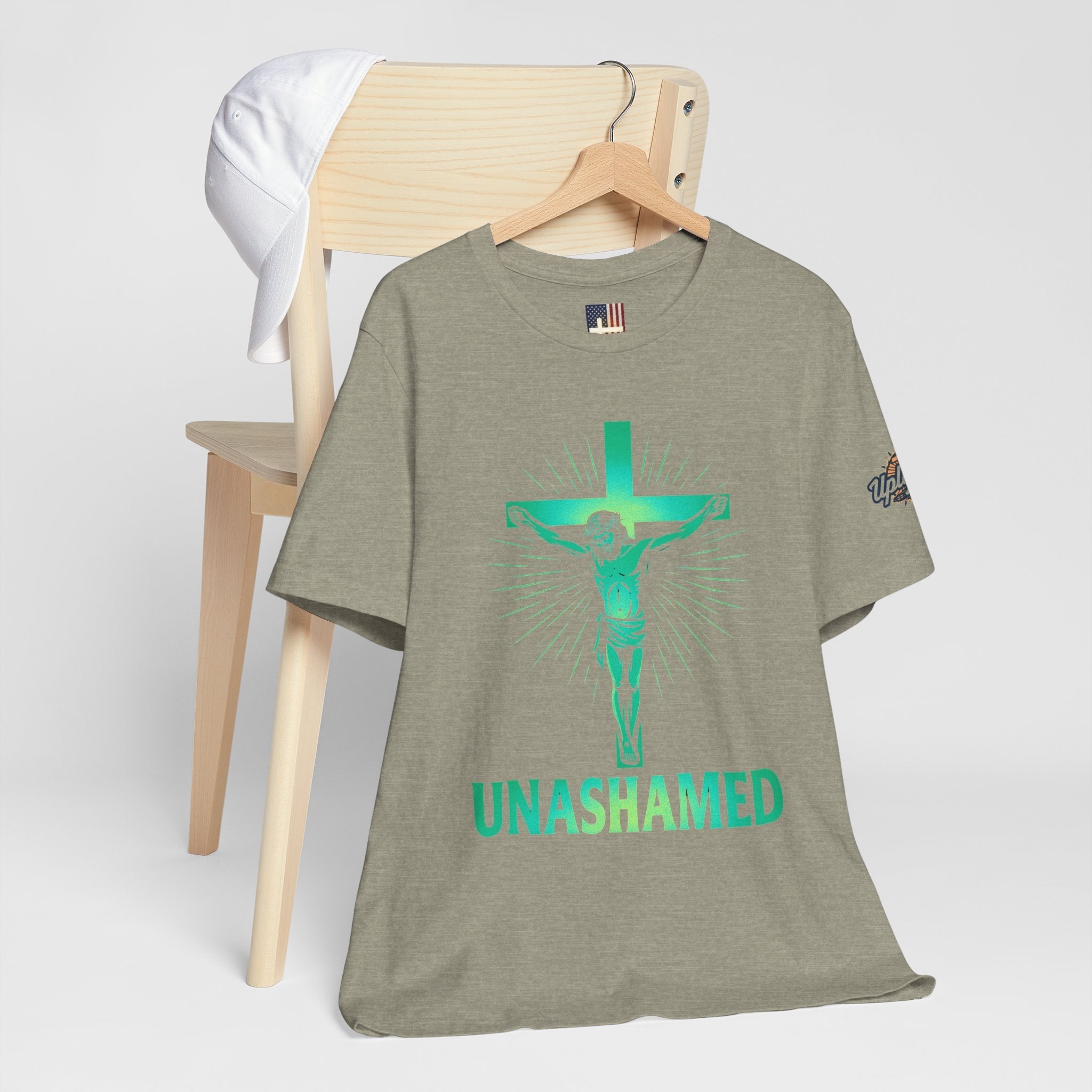 Unashamed T-shirt – Romans 1:16 Crucifixion Christian t-shirt for Bold Unwavering Faith Printify