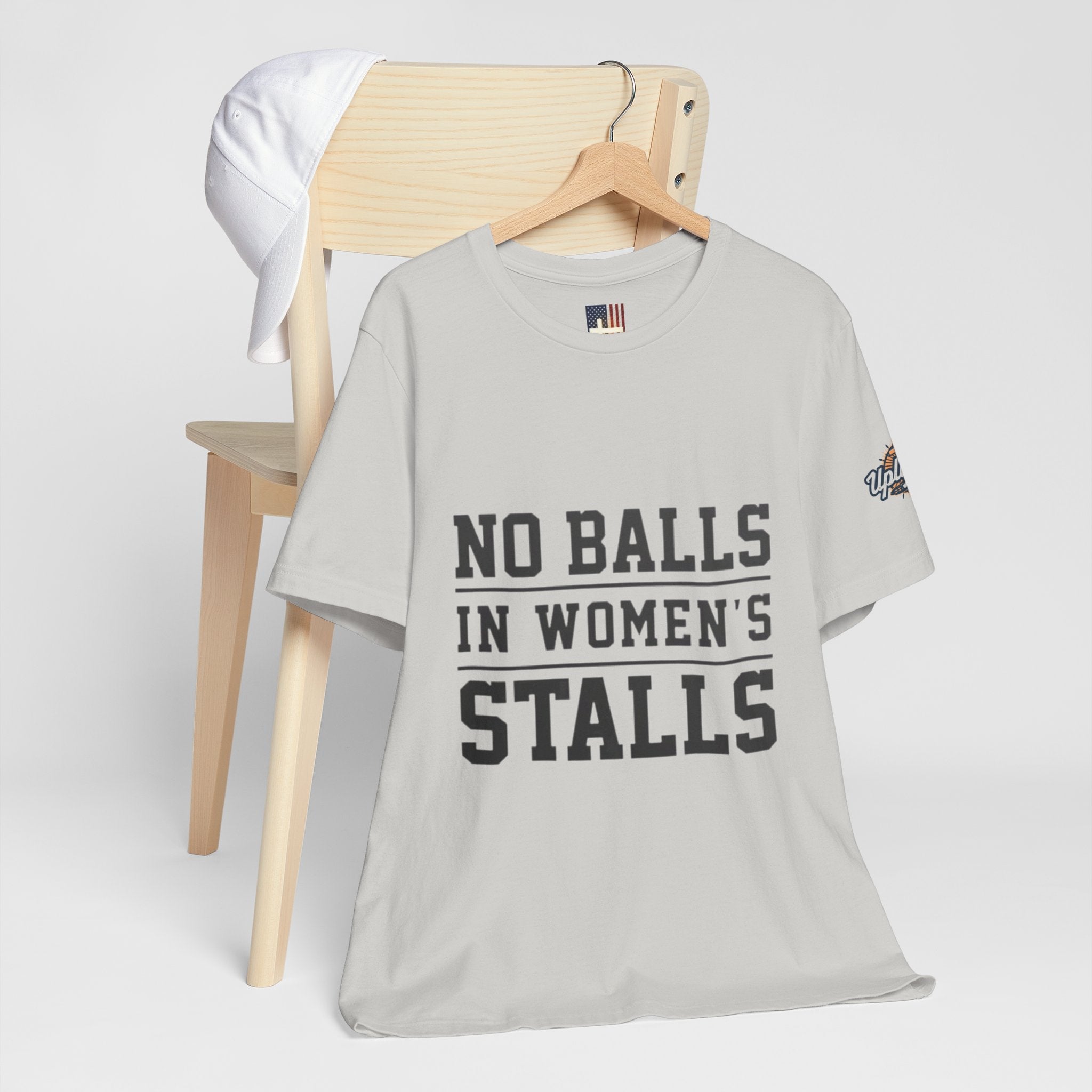 No Balls in Women's Stalls Statement T-Shirt Printify