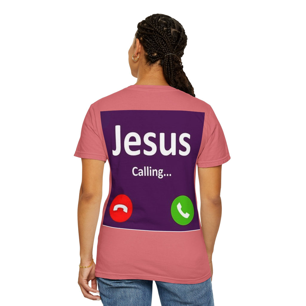 Jesus Calling T-shirt, – Funny Cell Phone Screen Christian T-shirt, for Divine Connection & Faith Humor Printify