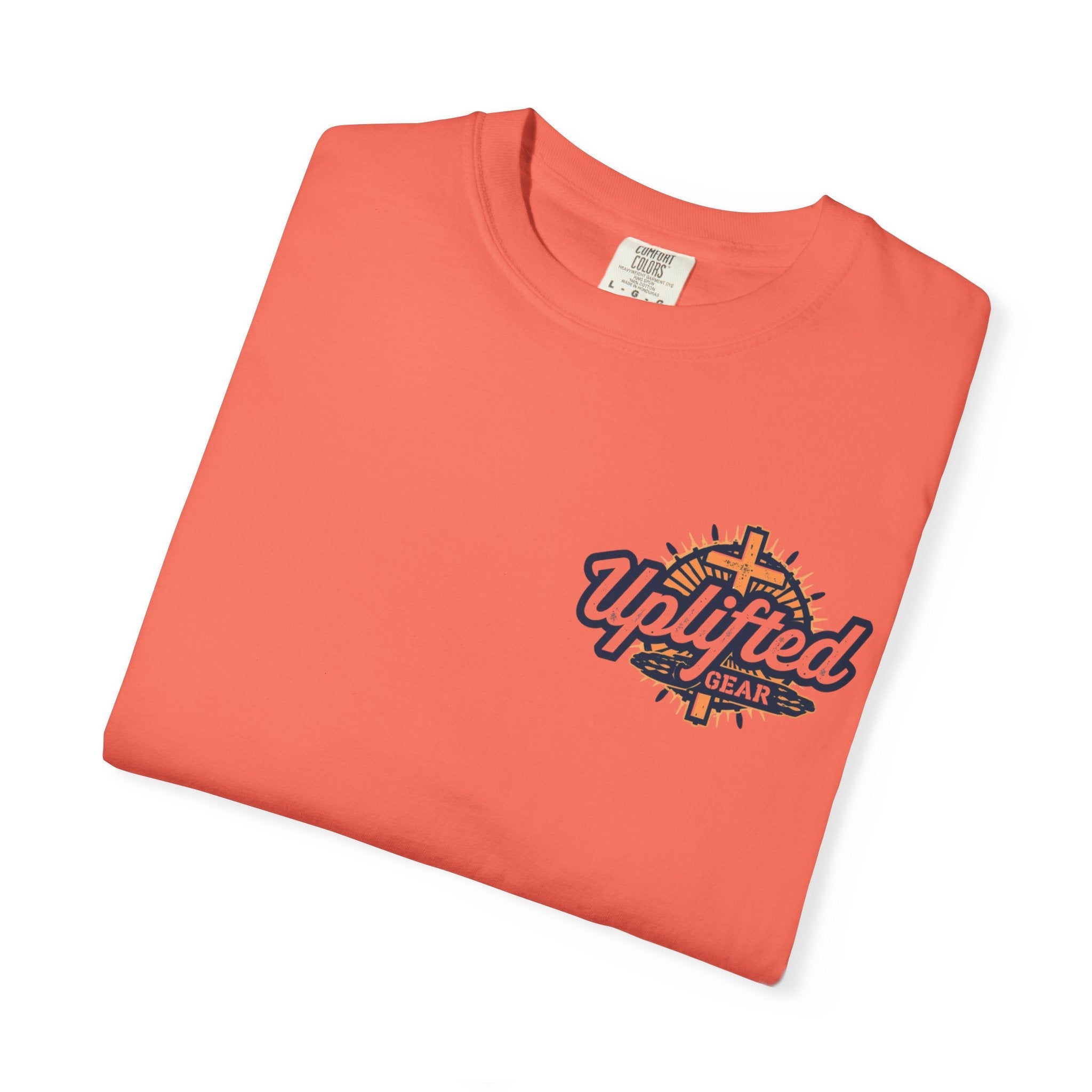✨ Chosen. Loved. Redeemed. – Elegant Christian T-Shirt | Gold Foil Faith Tee | Subtle Cross & Heart Design | Inspirational Bible Verse Apparel by Uplifted Gear Printify