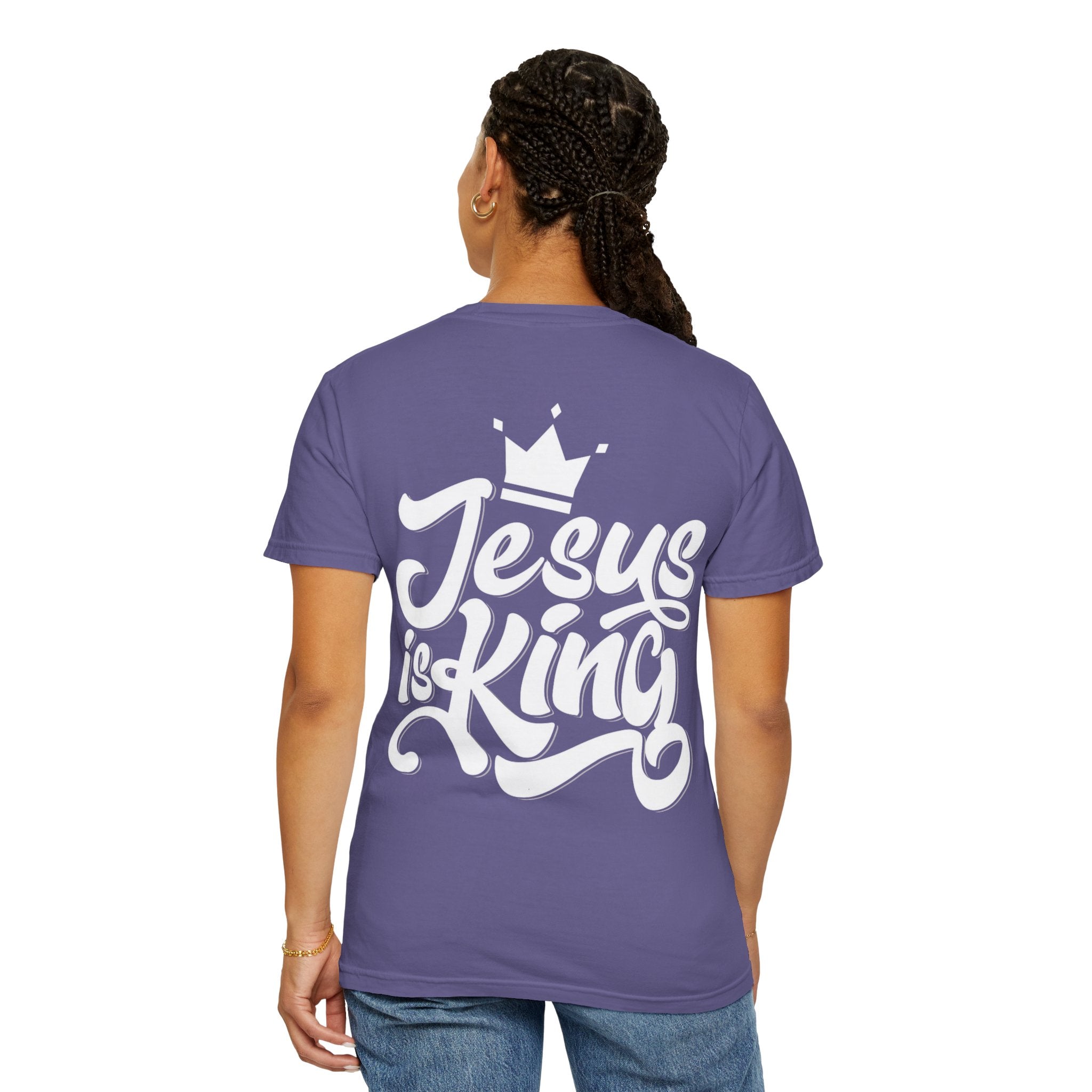 Jesus is King T-Shirt – Bold Christian Faith Tee with Crown & Cross for Eternal Reign Printify