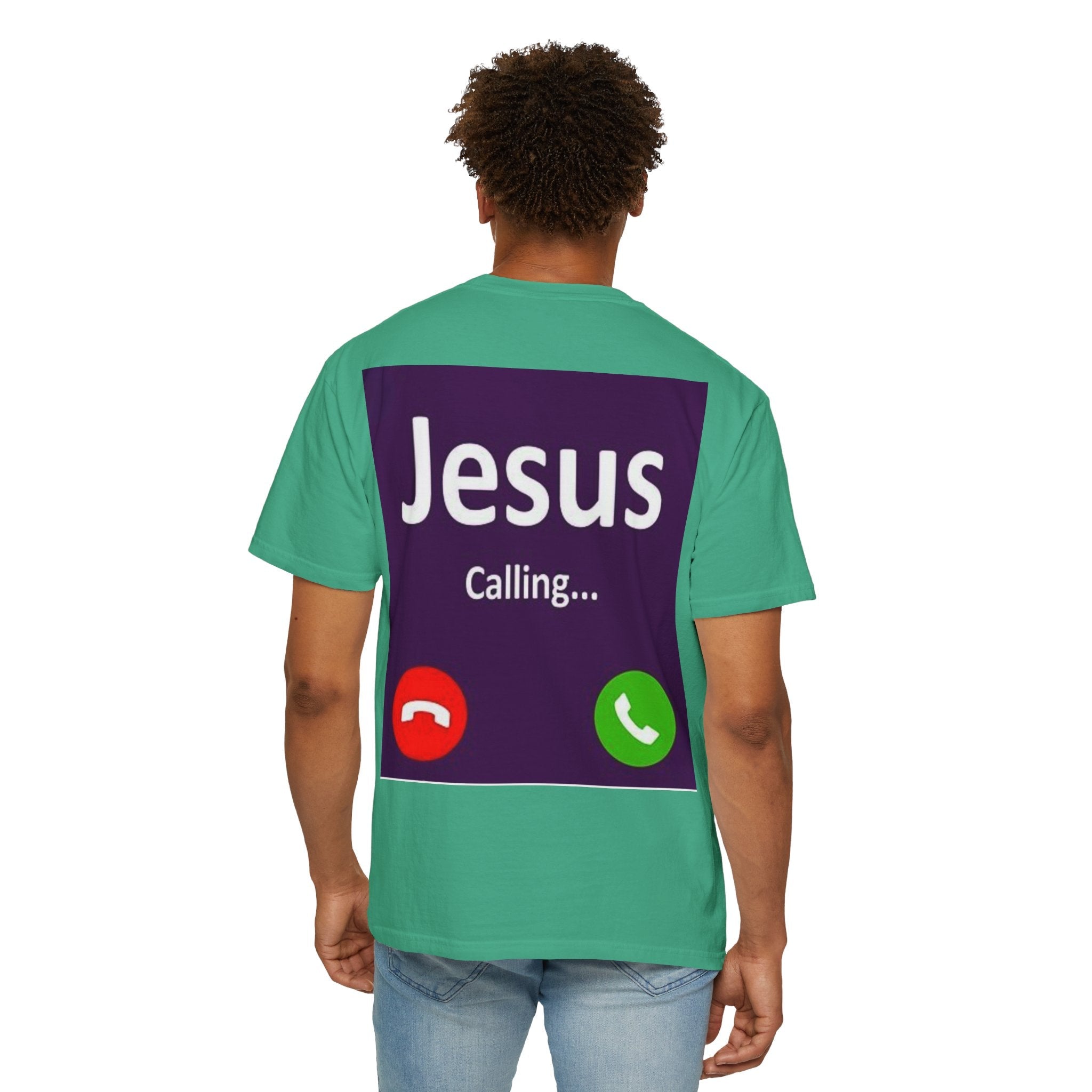 Jesus Calling T-shirt, – Funny Cell Phone Screen Christian T-shirt, for Divine Connection & Faith Humor Printify