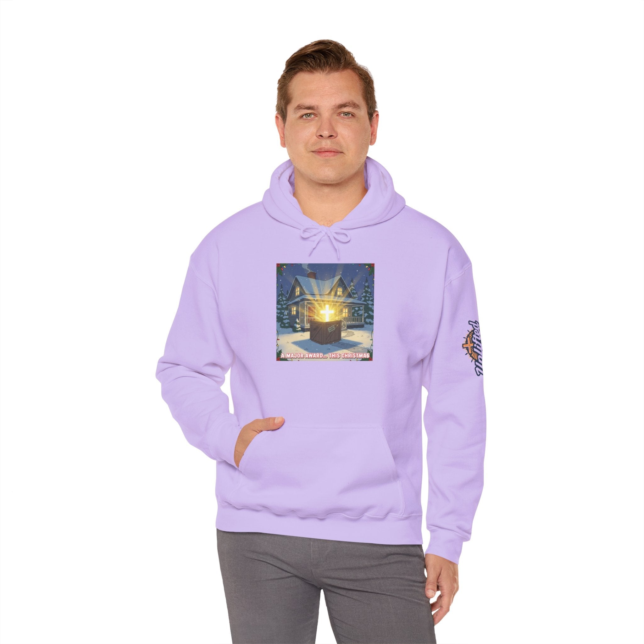 A Major Award This Christmas Hoodie – Fragile Leg Lamp Parody Cross Unboxing Christian Sweatshirt for Hilarious Faith & Holiday Glow Printify