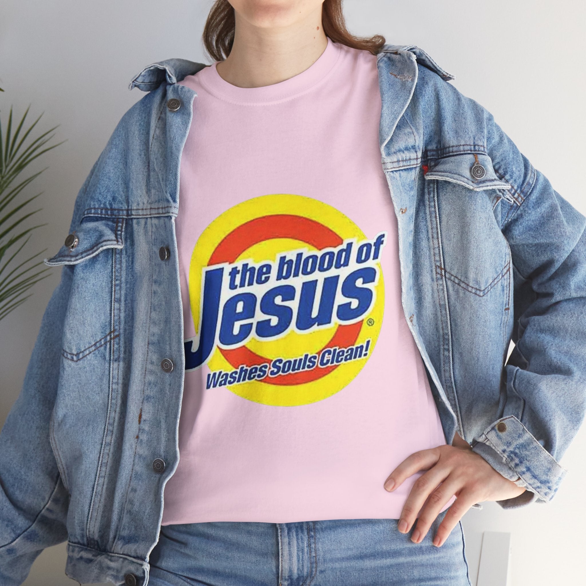 Blood of Jesus Washes Souls Clean T-shirt - Funny Tide Parody - Christian Faith T-shirt Printify