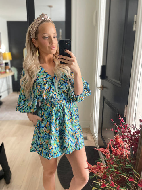 Blue & Green Malibu Romper Pretty Little Patriot