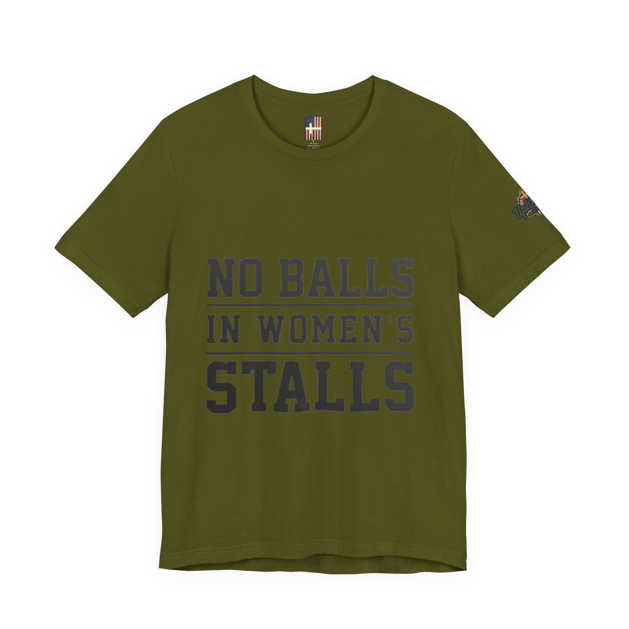 No Balls in Women's Stalls Statement T-Shirt Printify