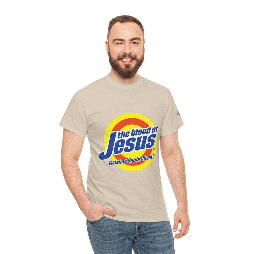 Blood of Jesus Washes Souls Clean T-shirt - Funny Tide Parody - Christian Faith T-shirt Printify